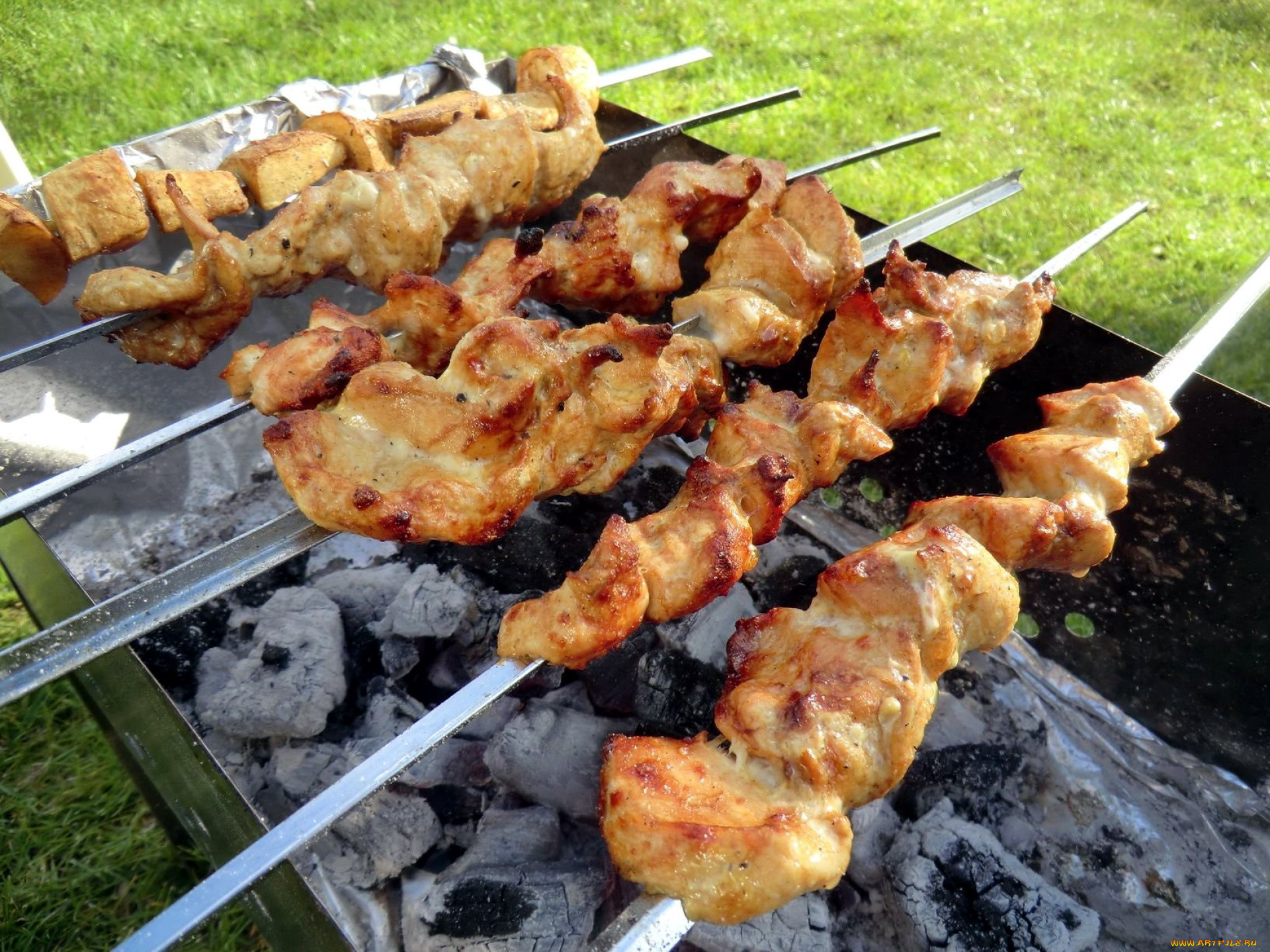 еда, шашлык, , барбекю, угли, мясо, шампуры