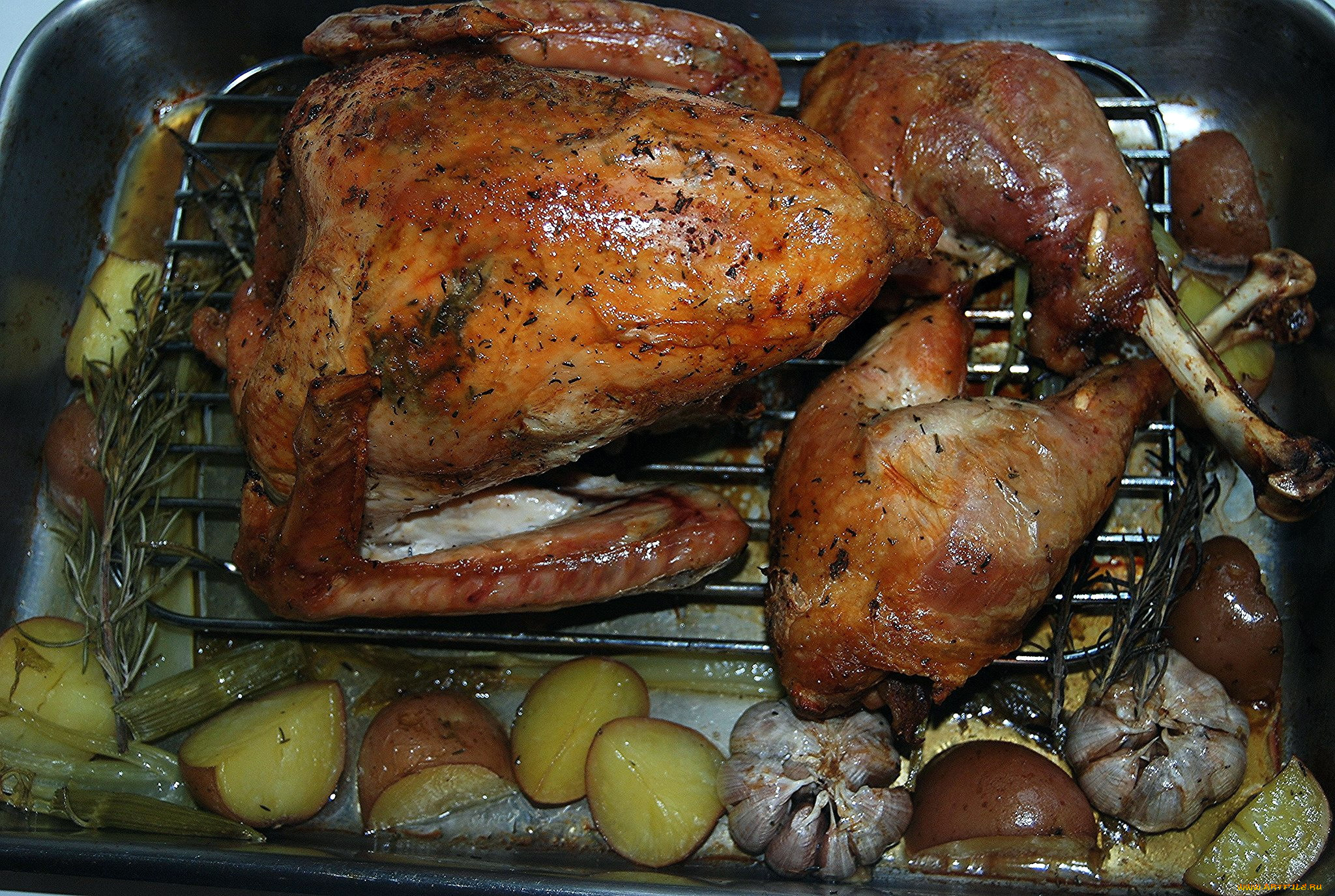 еда, мясные, блюда, курица, картофель, чеснок