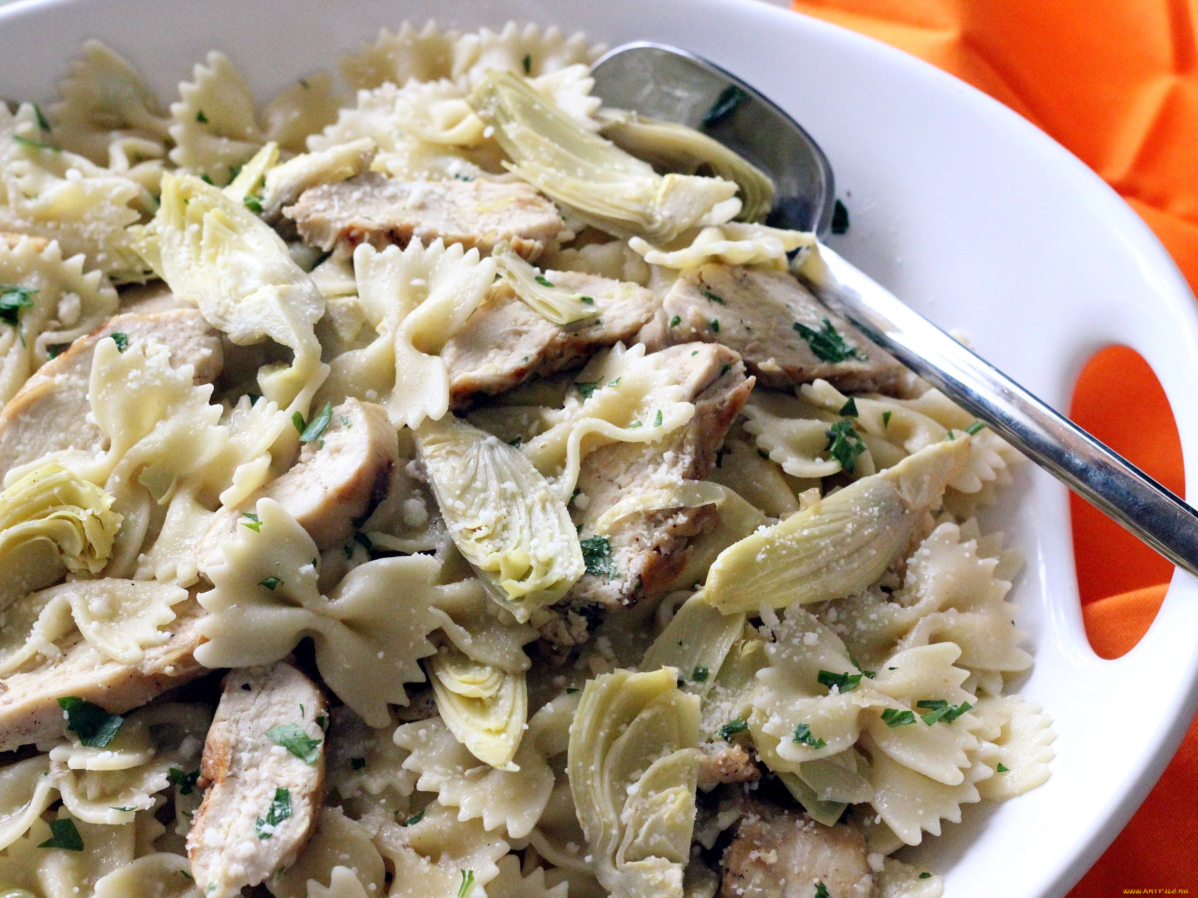 еда, макаронные, блюда, паста, макароны, бантики, соус