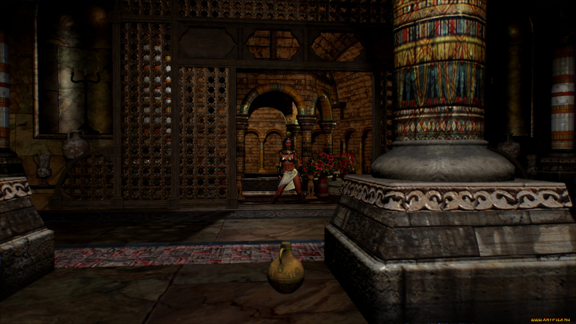 3д, графика, фантазия, , fantasy, фон, девушка, взгляд