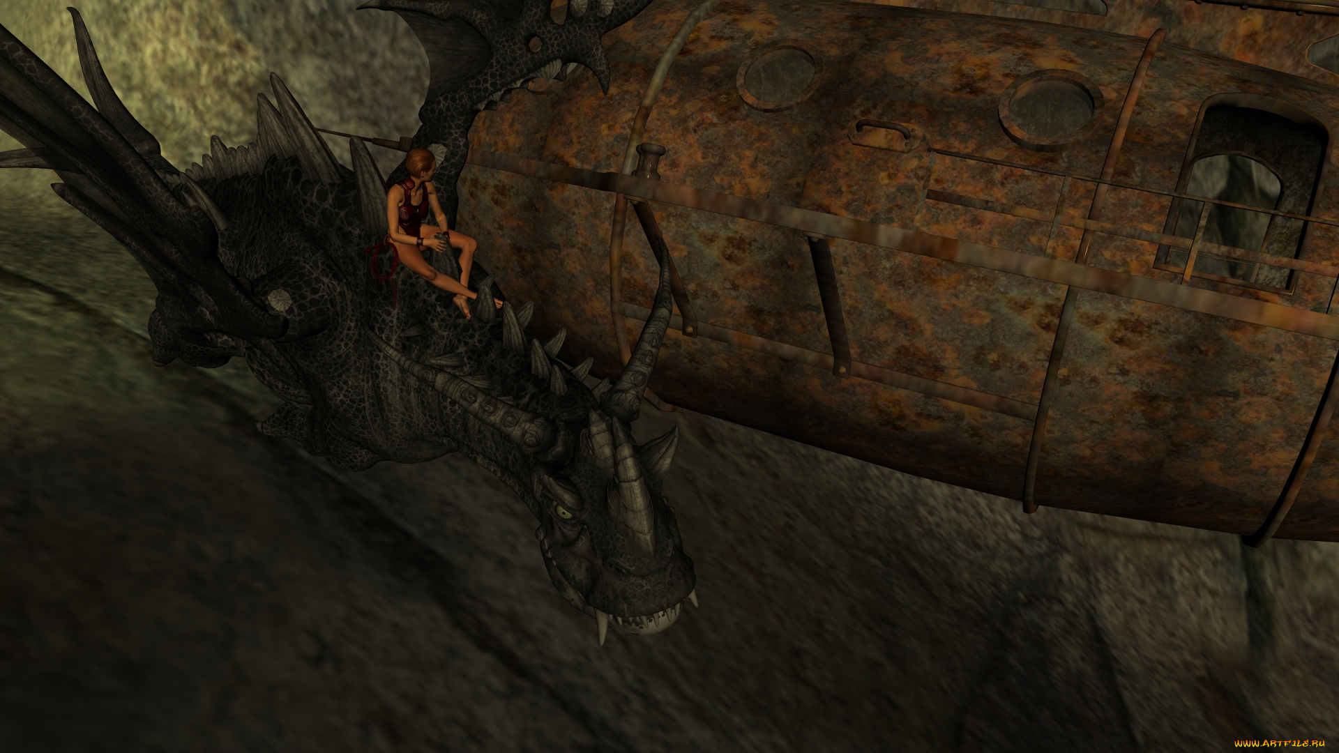 3д, графика, фантазия, , fantasy, фон, взгляд, девушка