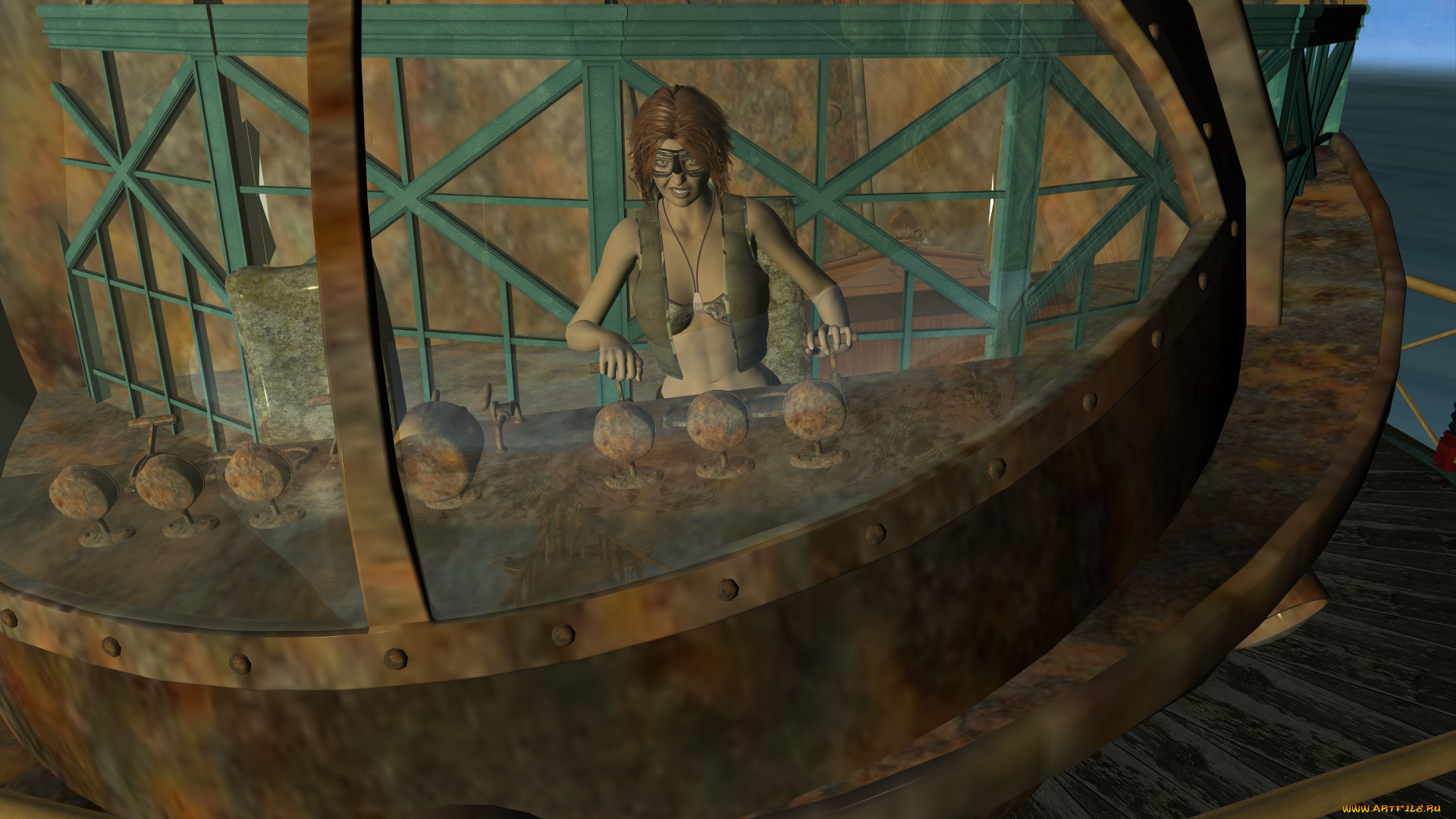 3д, графика, фантазия, , fantasy, фон, взгляд, девушка