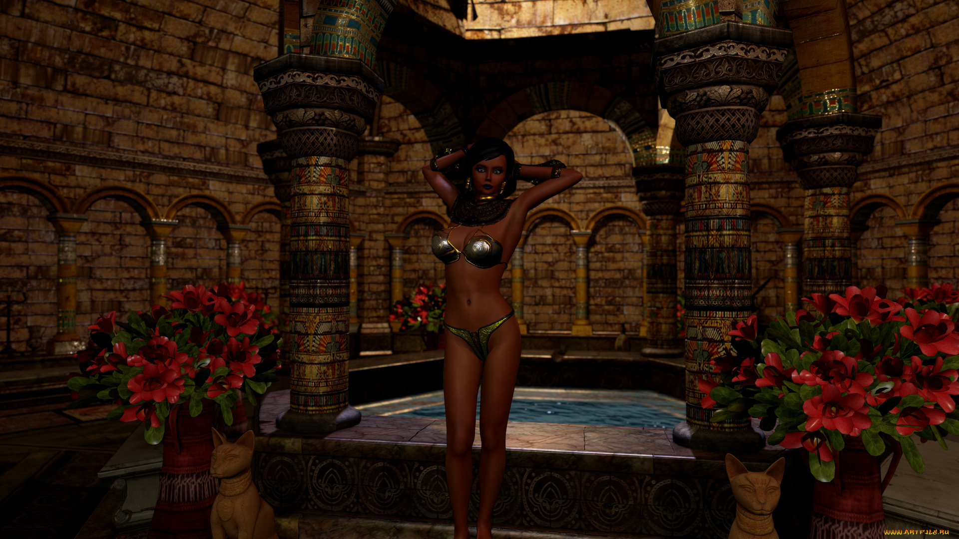 3д, графика, фантазия, , fantasy, фон, взгляд, девушка