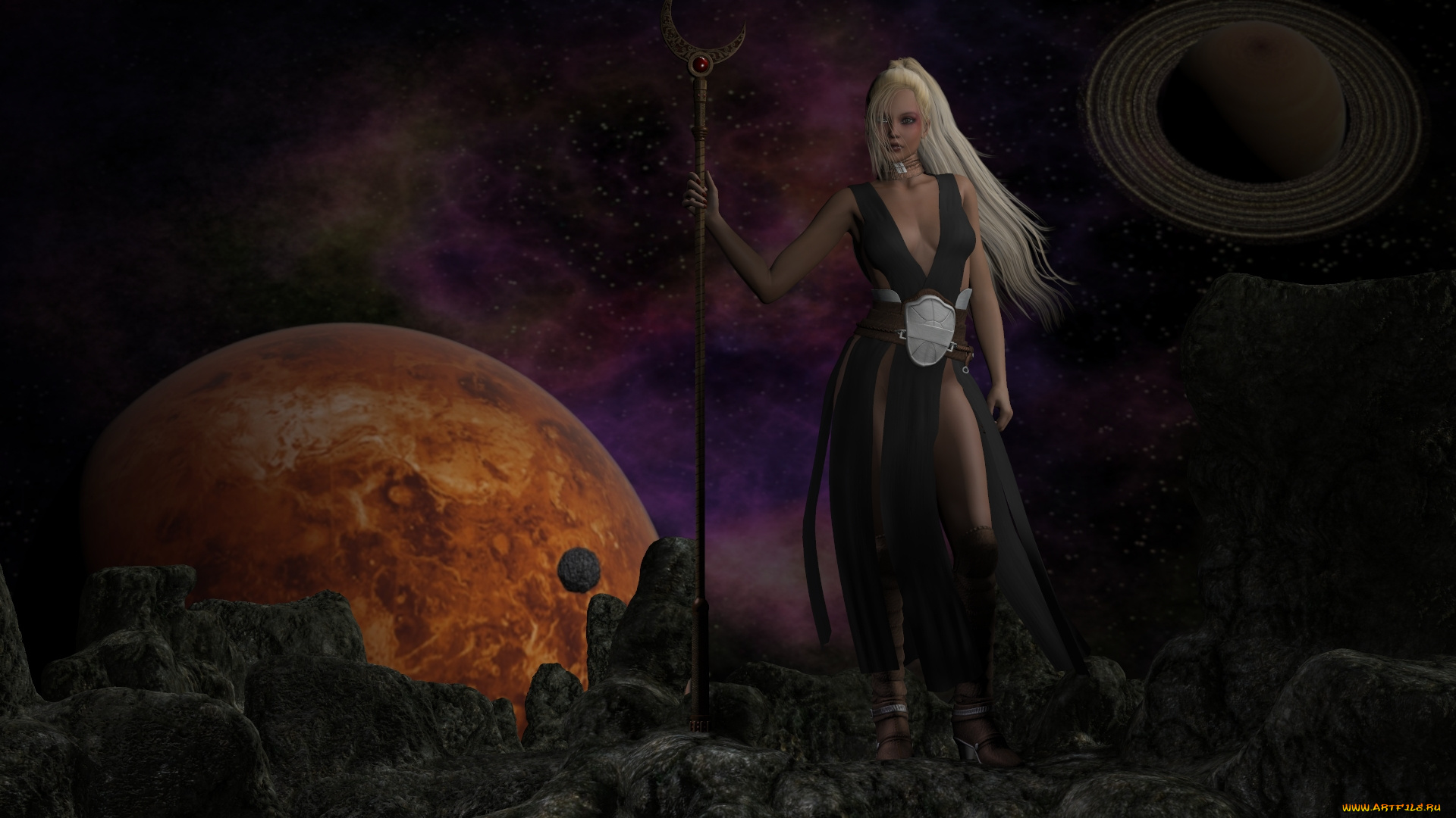 3д, графика, фантазия, , fantasy, фон, взгляд, девушка