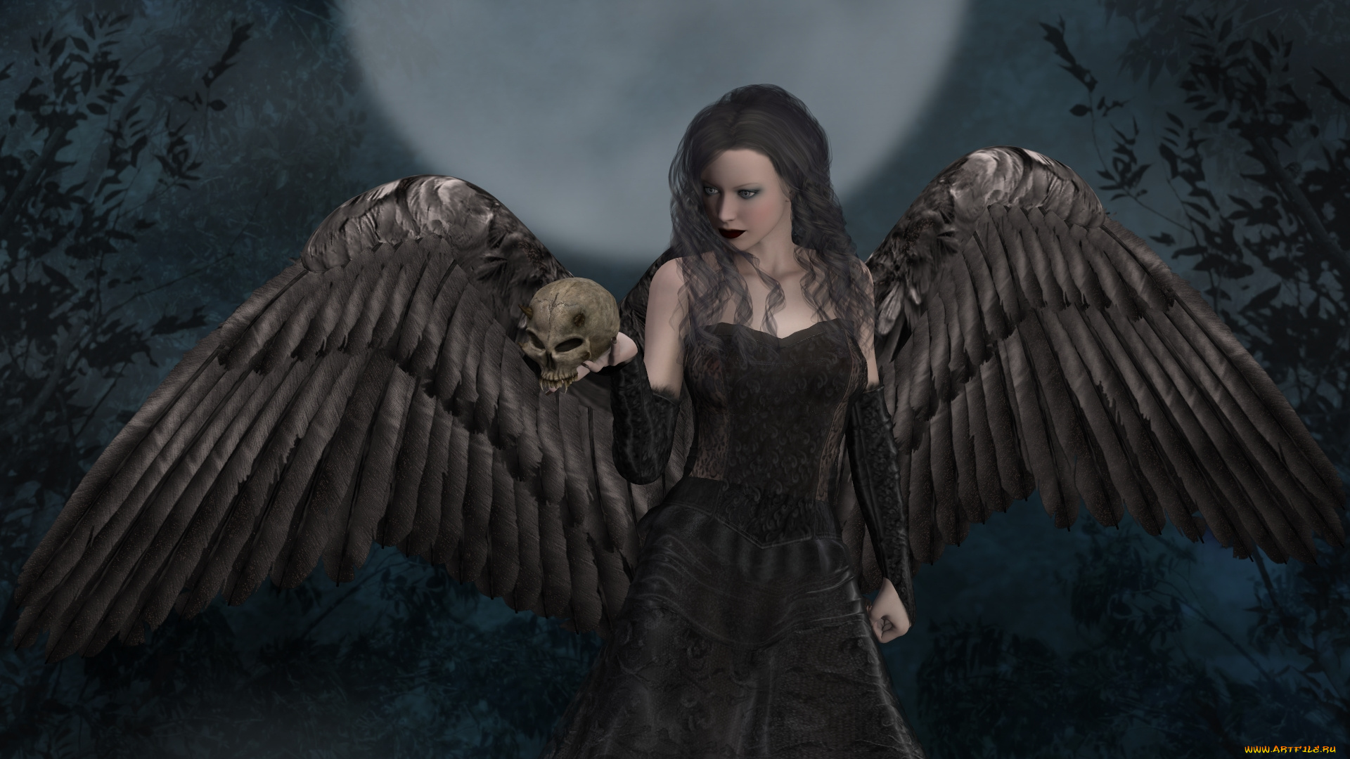 3д, графика, существа, , creatures, демон, фон, взгляд, девушка