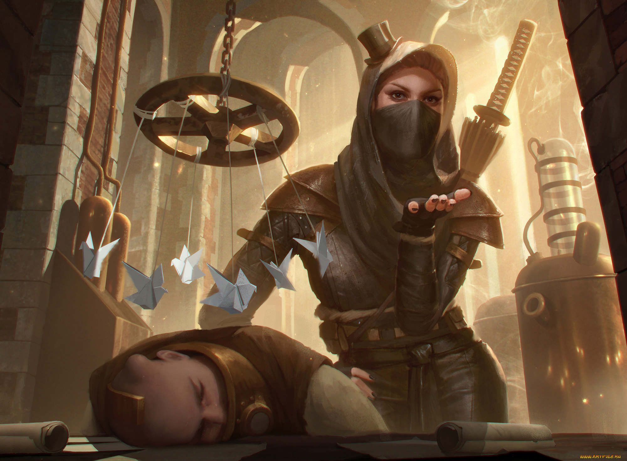 видео, игры, magic, , the, gathering, -, other, девушка, фон, взгляд, униформа, маска