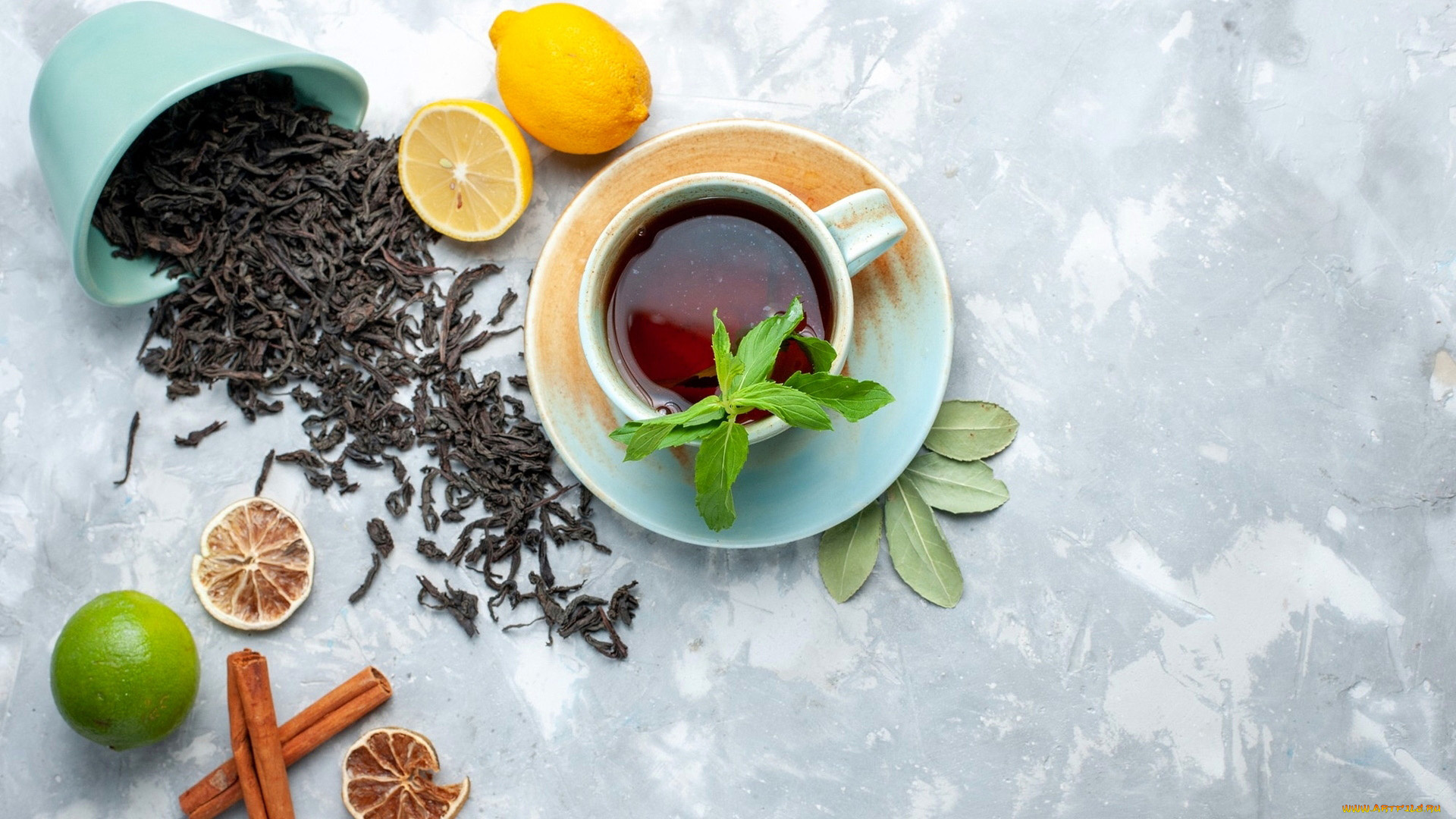еда, напитки, , чай, корица, чай, лимон, лайм, мята