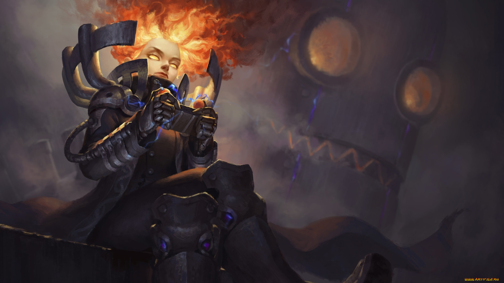 фэнтези, роботы, , киборги, , механизмы, парень, джойстик, робот