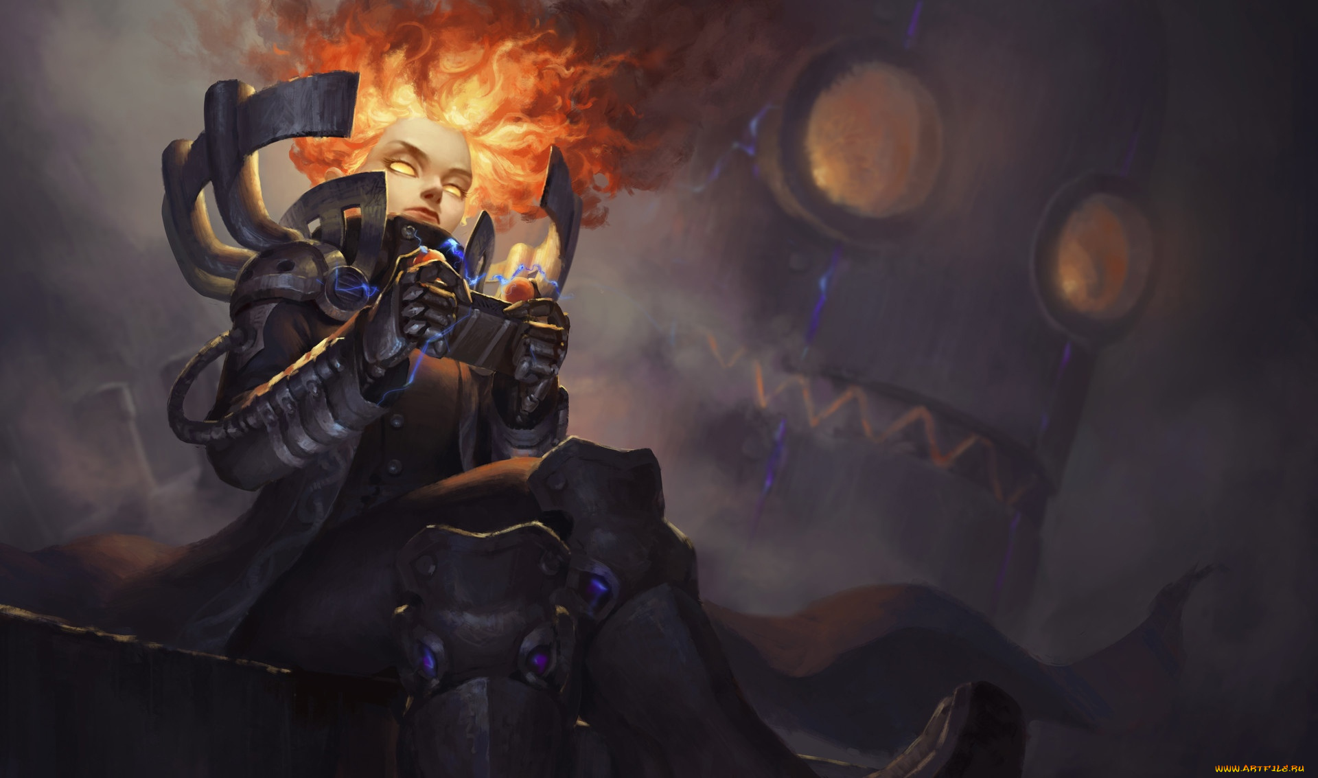 фэнтези, роботы, , киборги, , механизмы, парень, джойстик, робот