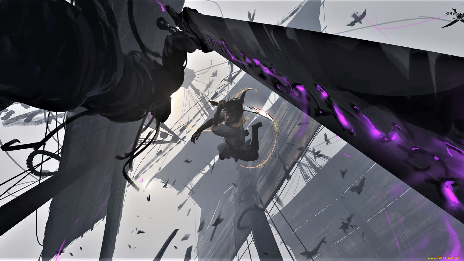 фэнтези, _ghost, blade, , , призрачный, клинок, корабль, поединок, ракурс