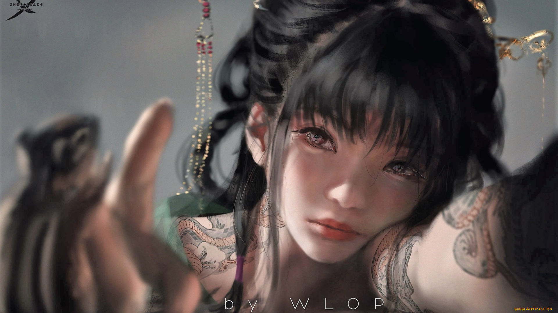 фэнтези, _ghost, blade, , , призрачный, клинок, девушка, лицо, бурундук