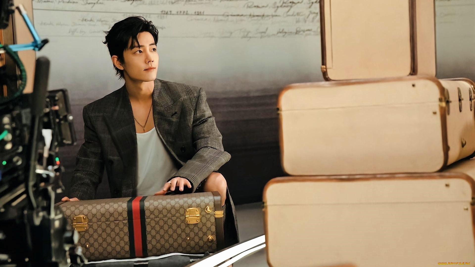 мужчины, xiao, zhan, актер, чемоданы