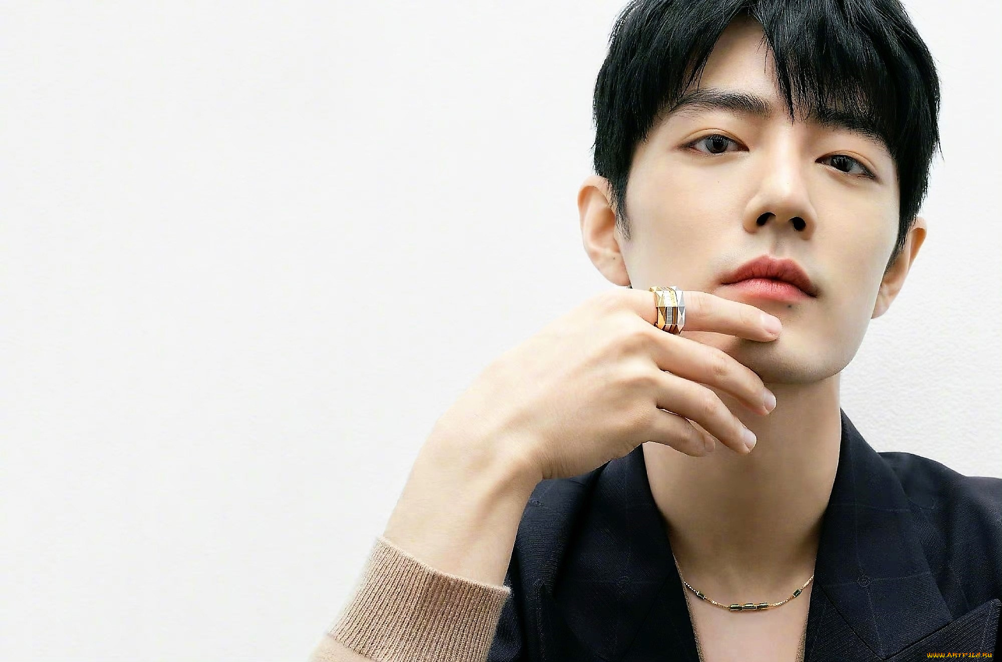 мужчины, xiao, zhan, лицо, кольцо