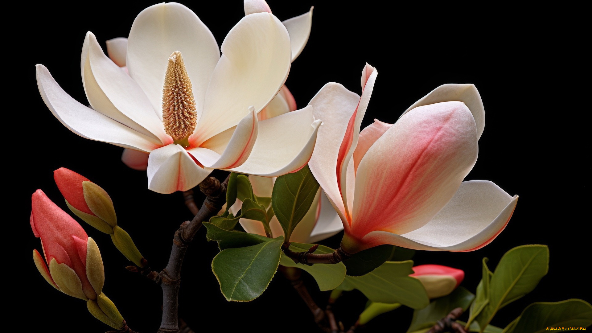 3д, графика, цветы, , flowers, магнолия