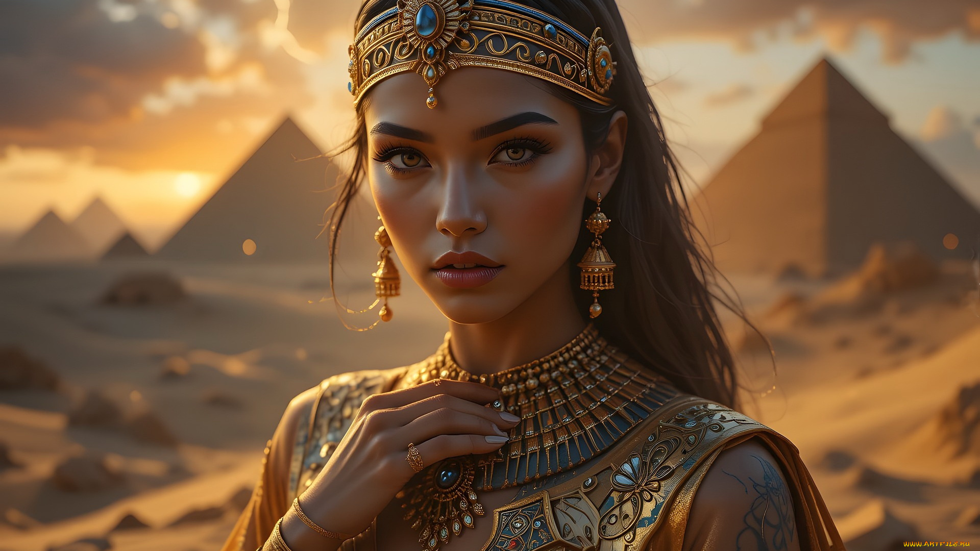 3д, графика, портреты, и, лица, , portraits, and, faсes, египтянка