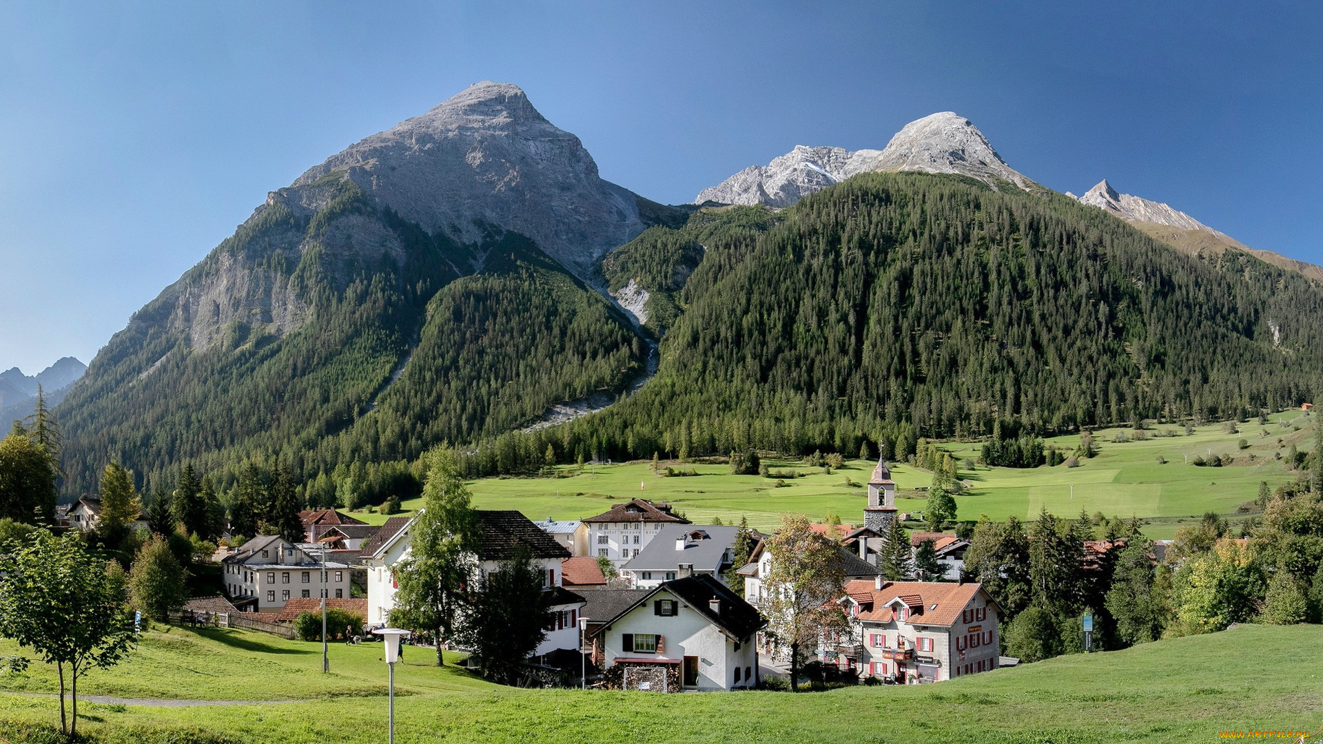 bergun, albula, alps, switzerland, города, -, панорамы, albula, alps