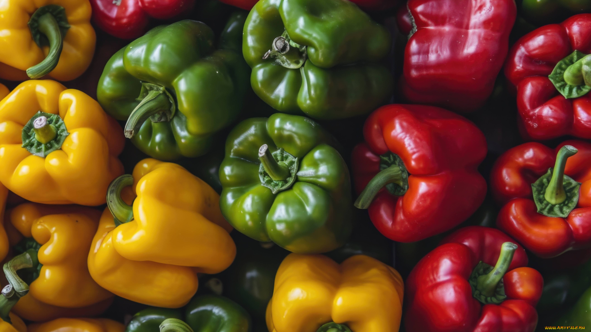 еда, перец, красаный, желтый, зеленый, макро