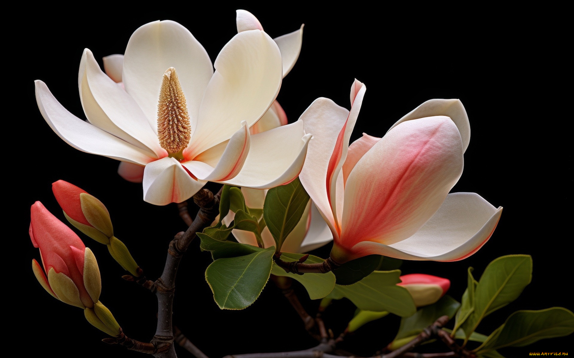 3д, графика, цветы, , flowers, магнолия