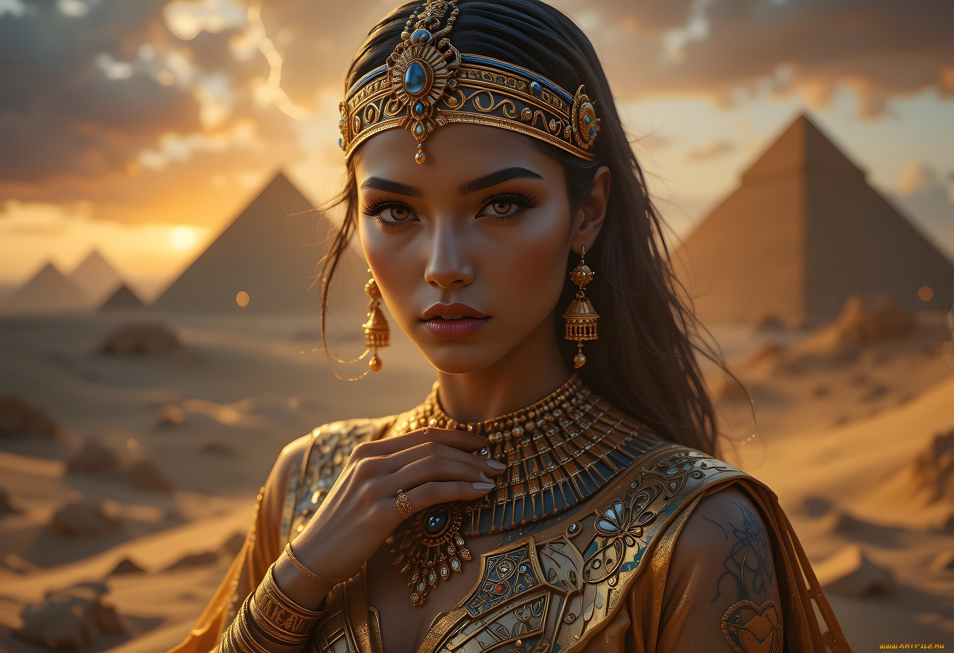 3д, графика, портреты, и, лица, , portraits, and, faсes, египтянка