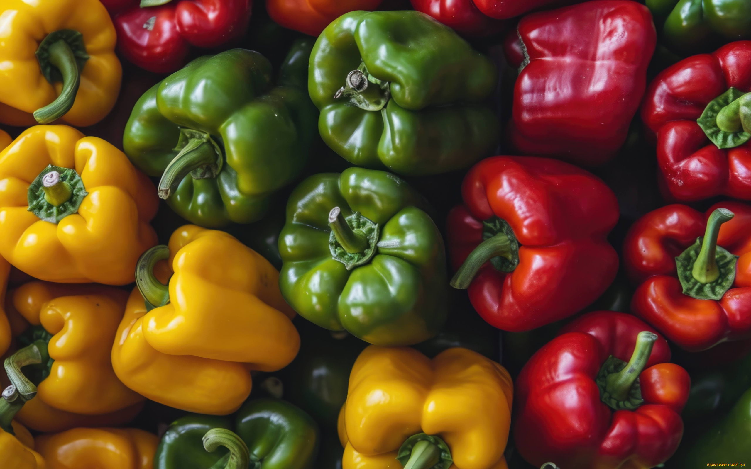 еда, перец, красаный, желтый, зеленый, макро