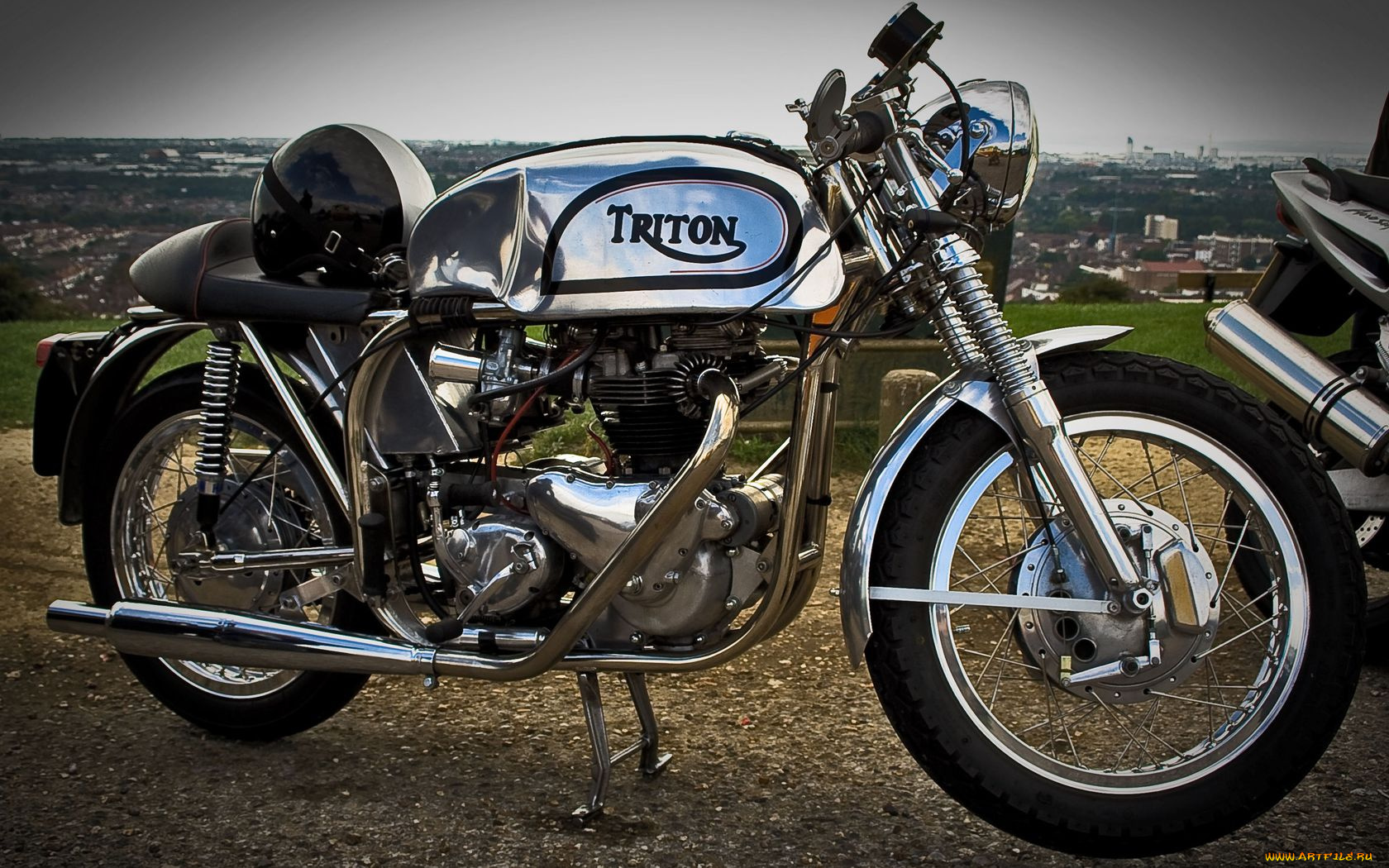 мотоциклы, triumph, triton, norton