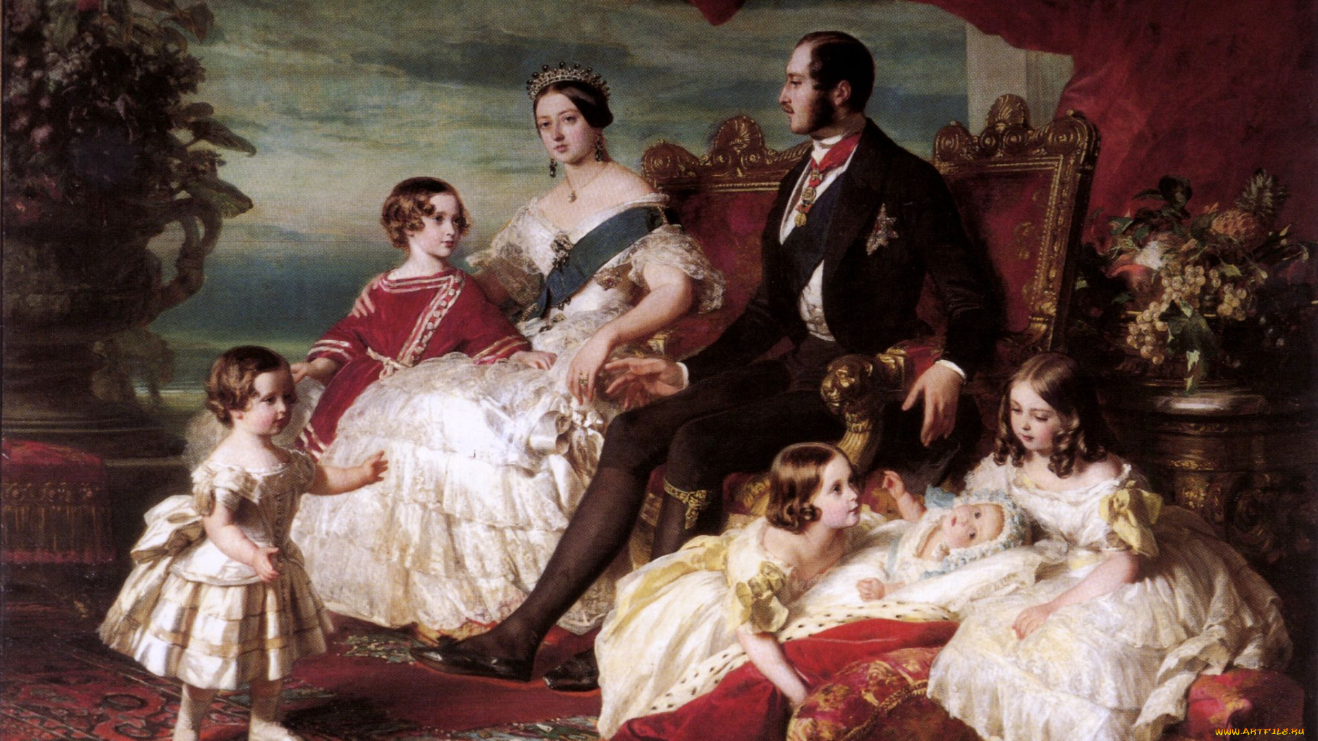 queen, victoria, prince, albert, and, children, by, franz, xaver, winterhalter, рисованные