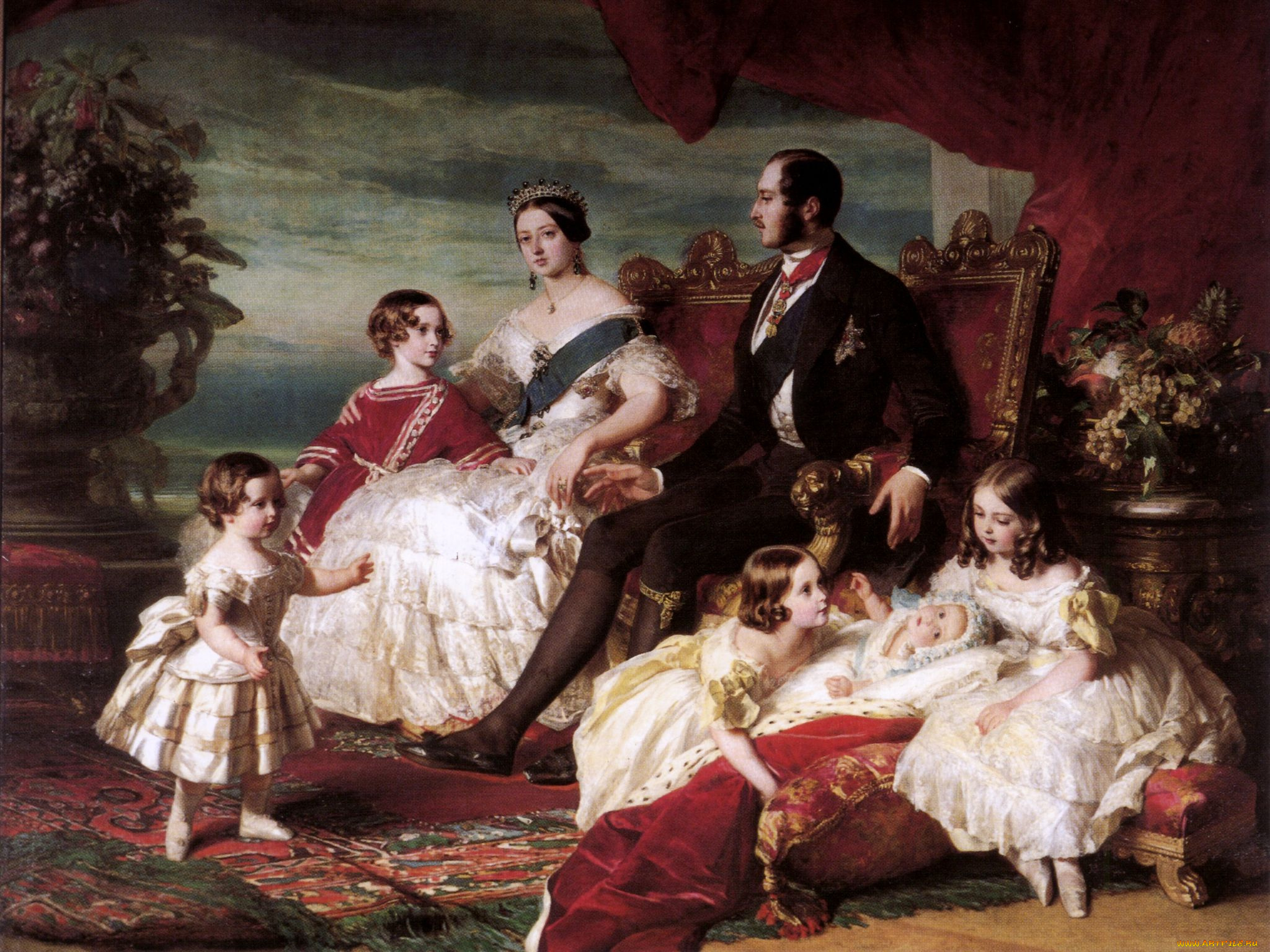 queen, victoria, prince, albert, and, children, by, franz, xaver, winterhalter, рисованные