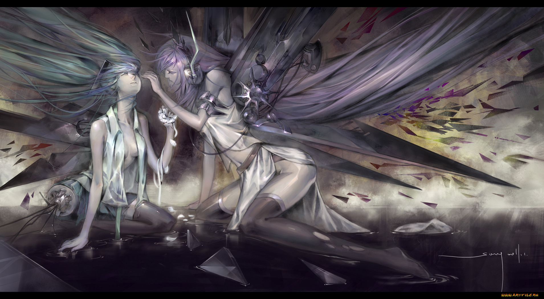 аниме, vocaloid, hatsune, miku, megurine, luka