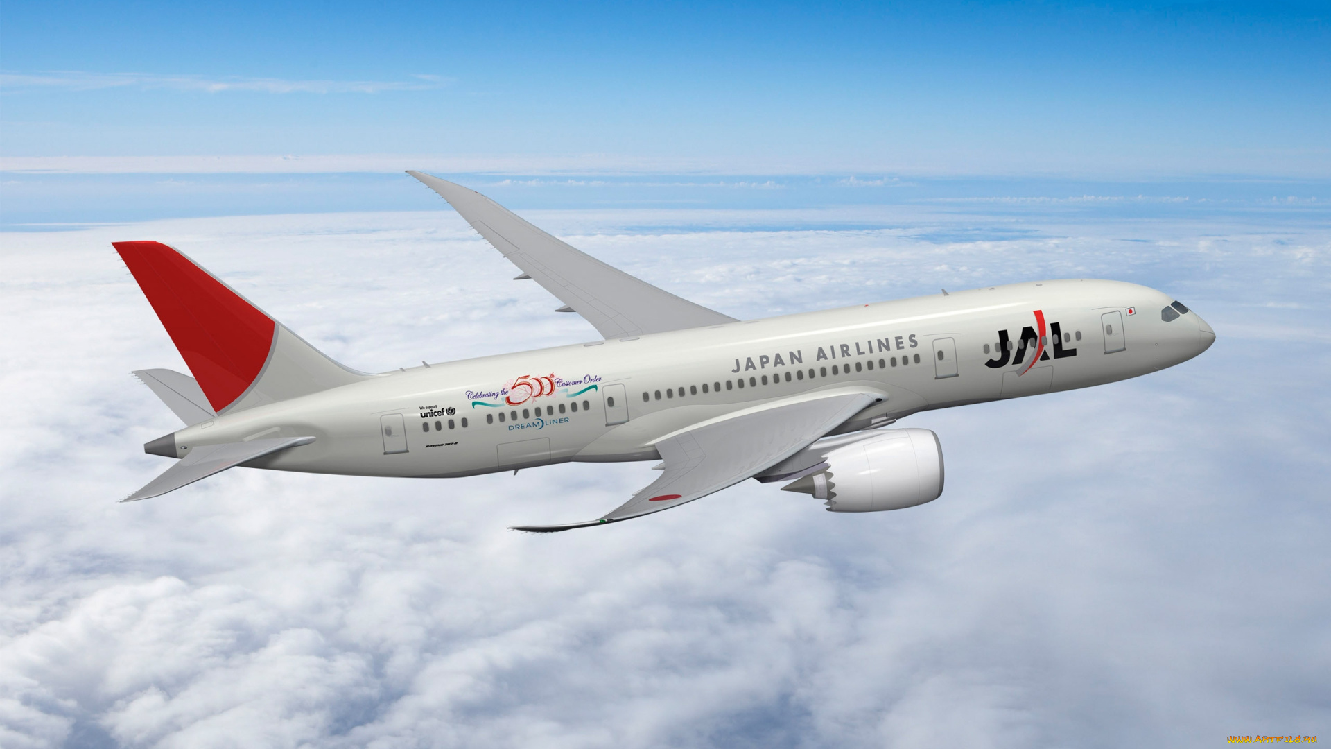 boeing, 787, dreamliner, jal, авиация, 3д, рисованые, graphic, полет, небо, лайнер