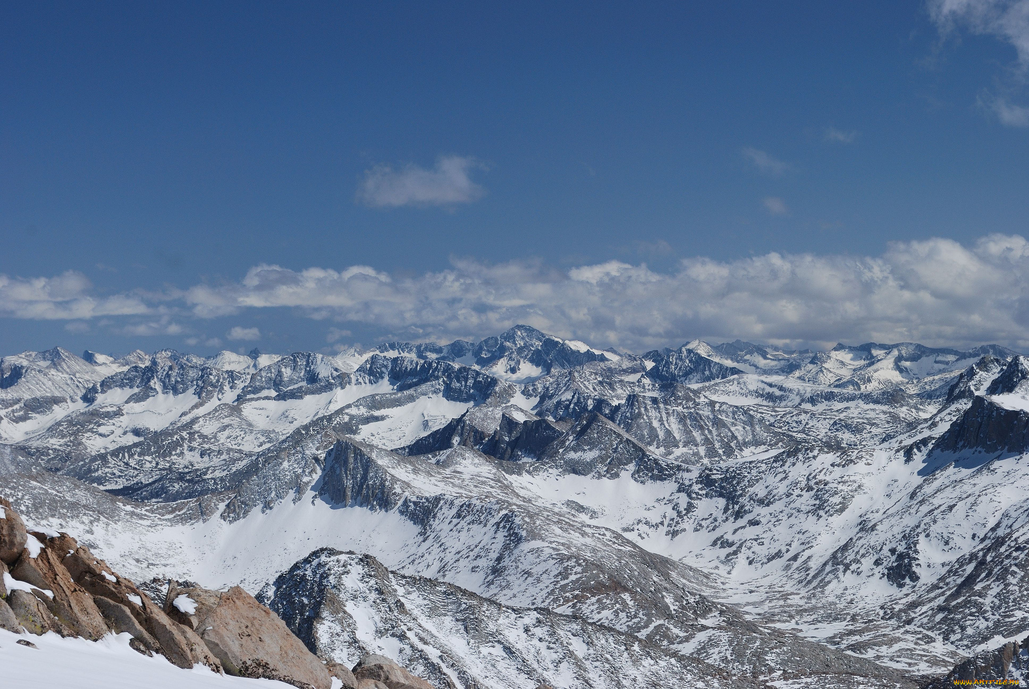 природа, горы, камни, снег, небо, тучи