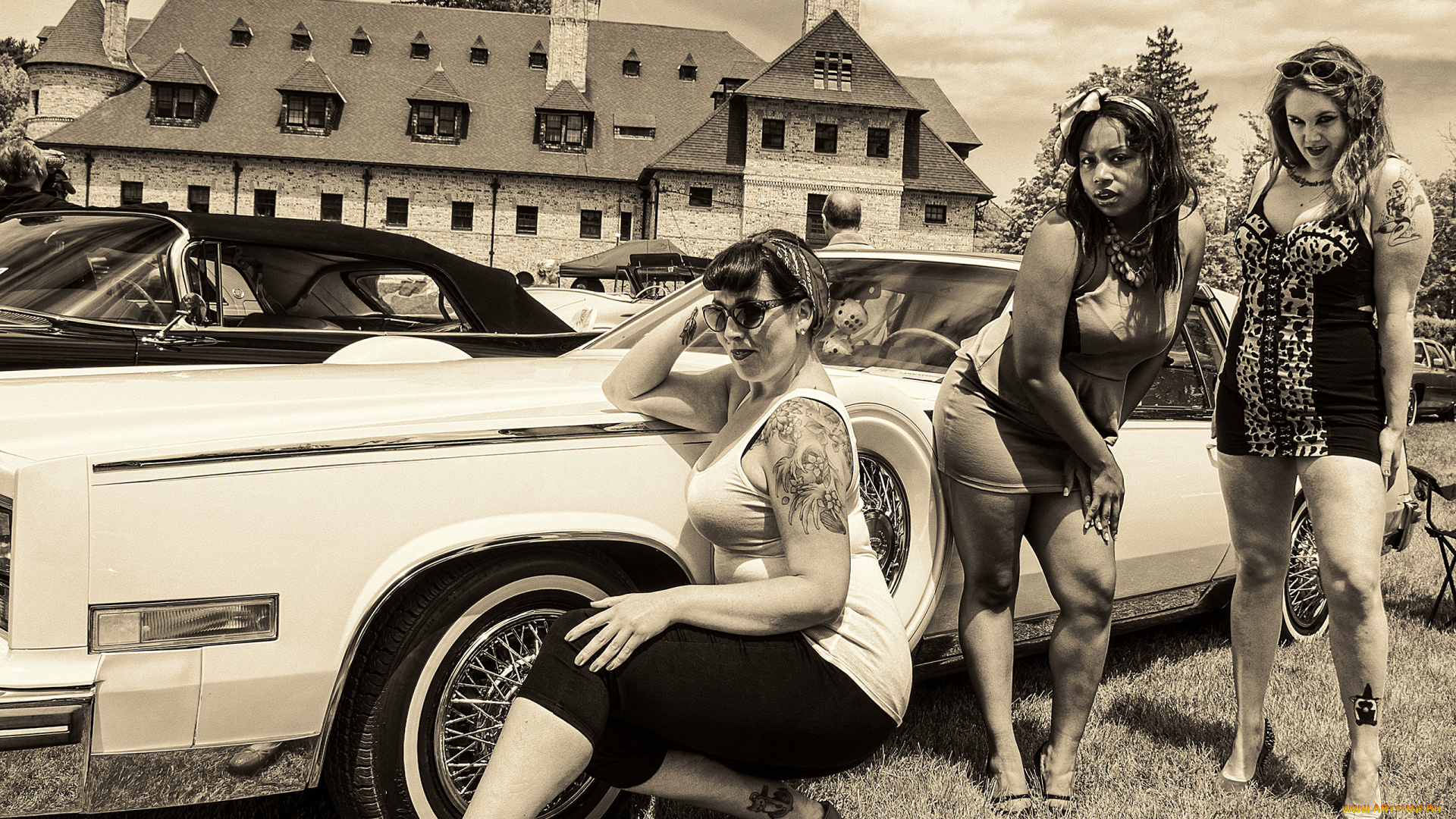 автомобили, авто, девушками, cadillac