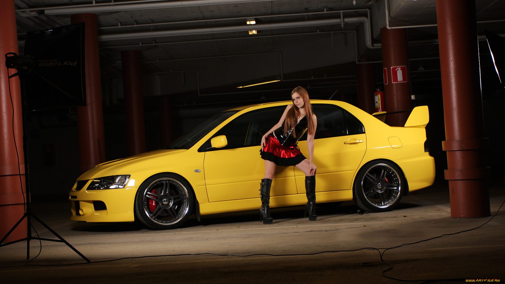 автомобили, авто, девушками, mitsubishi