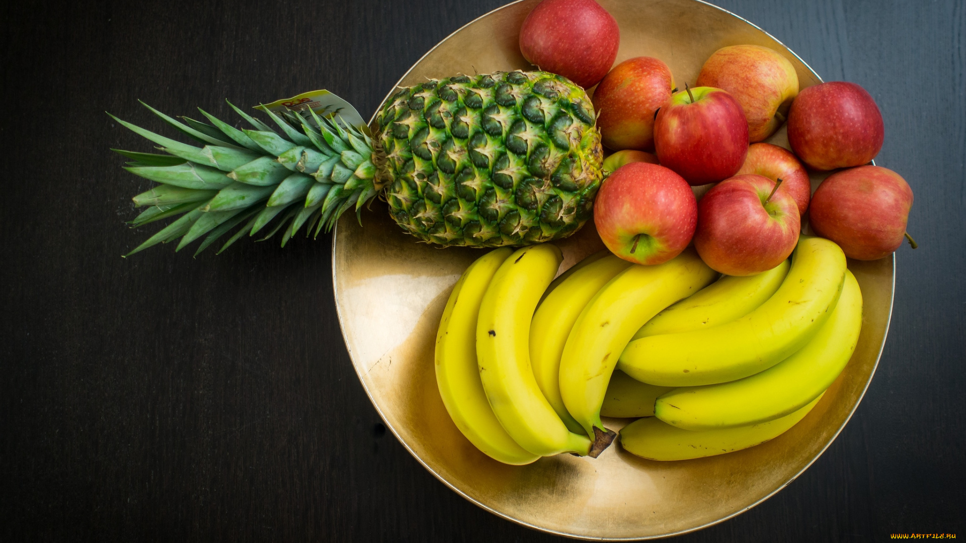 еда, фрукты, ягоды, ананас, яблоки, бананы