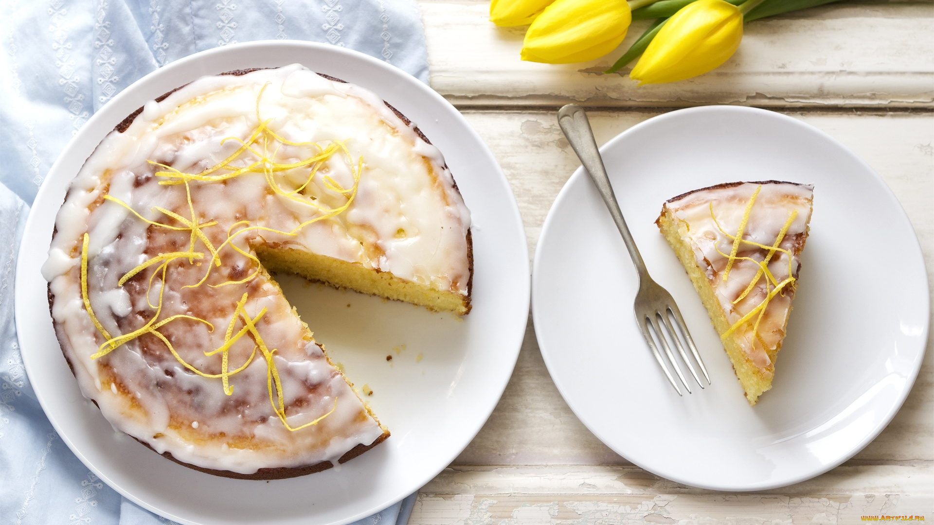 еда, пироги, кусок, цедра, тюльпаны