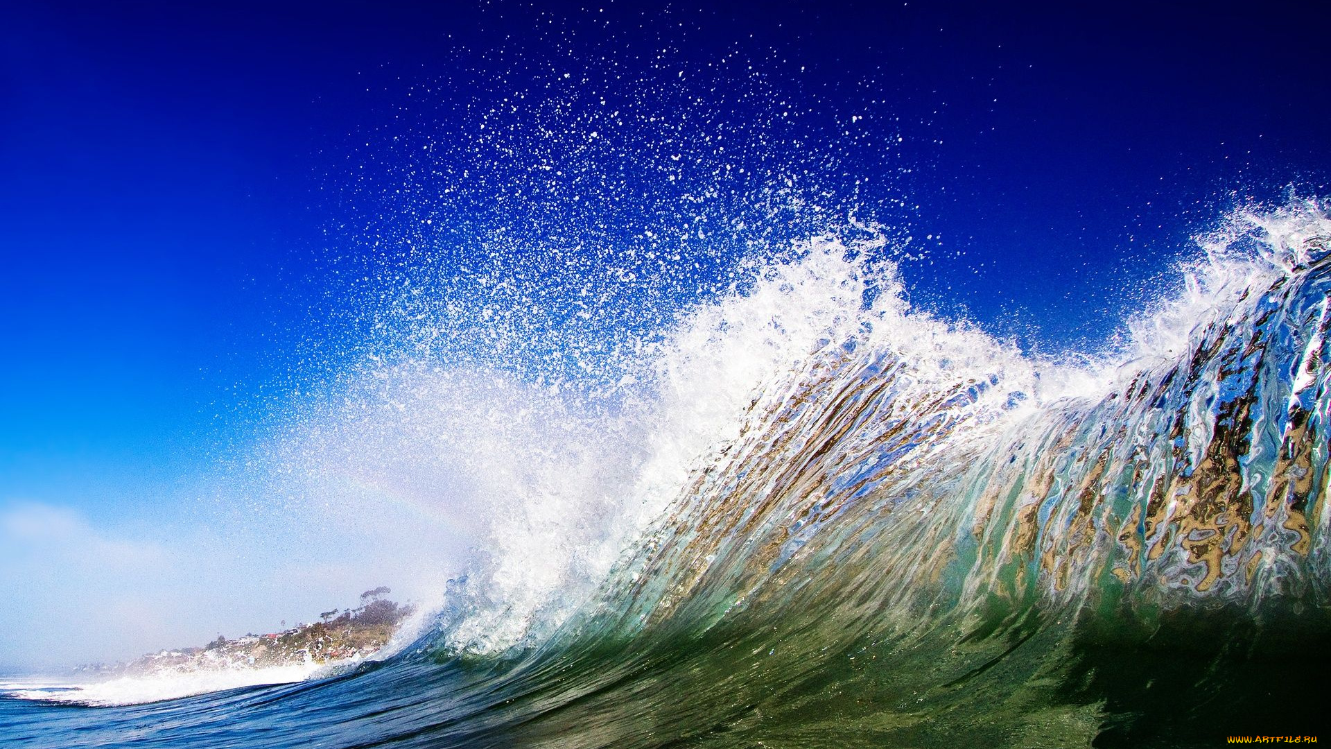 природа, стихия, океан, волна, брызги