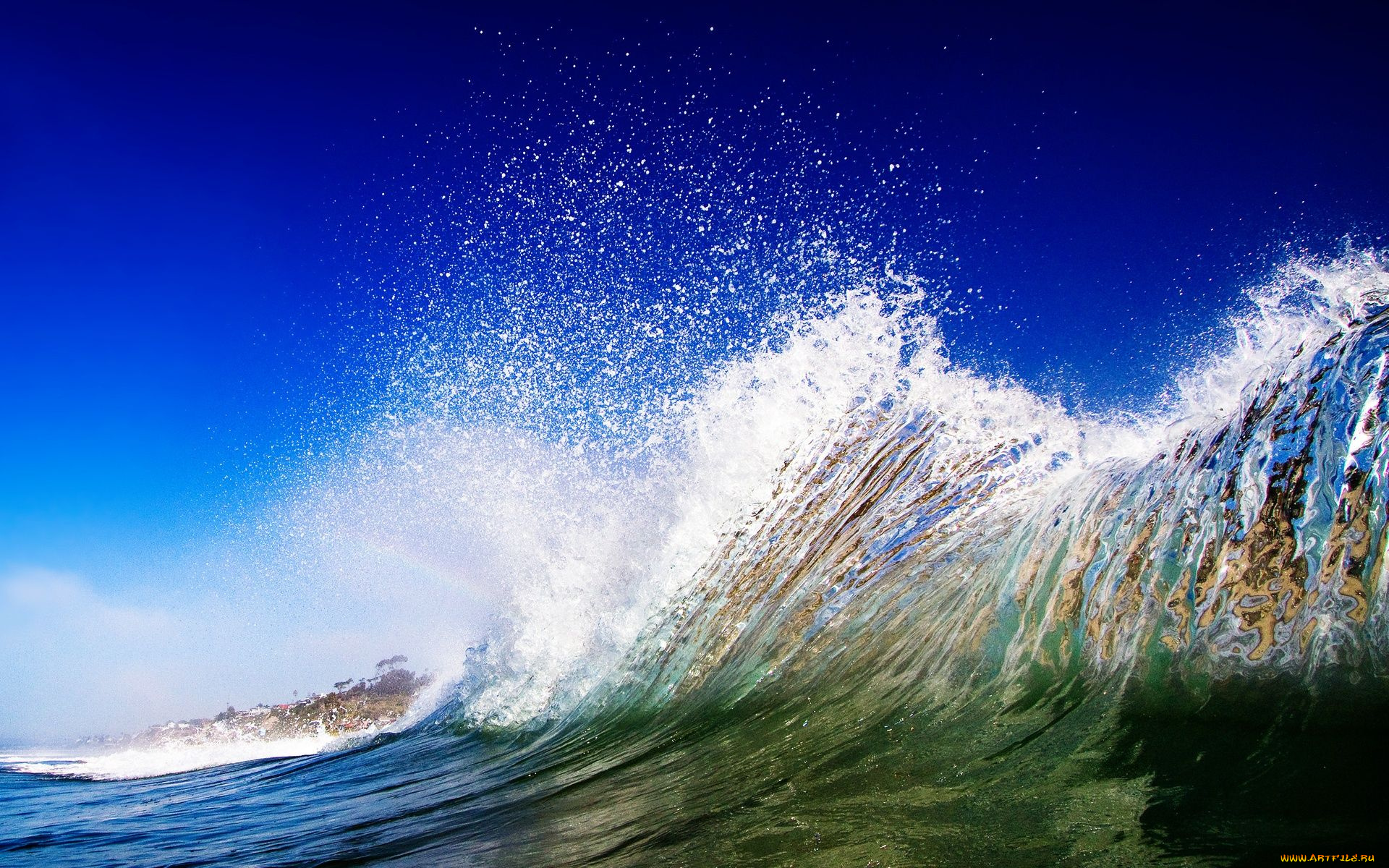 природа, стихия, океан, волна, брызги