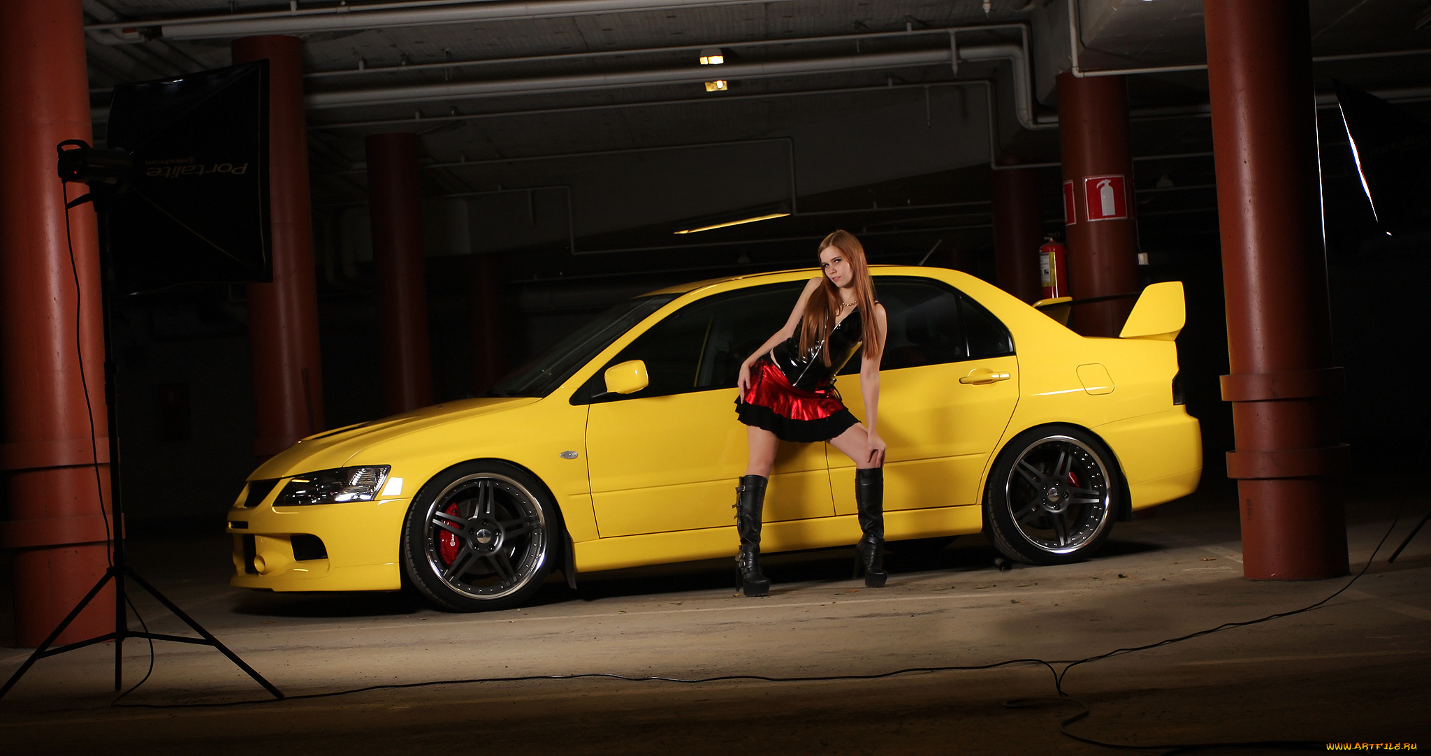 автомобили, авто, девушками, mitsubishi