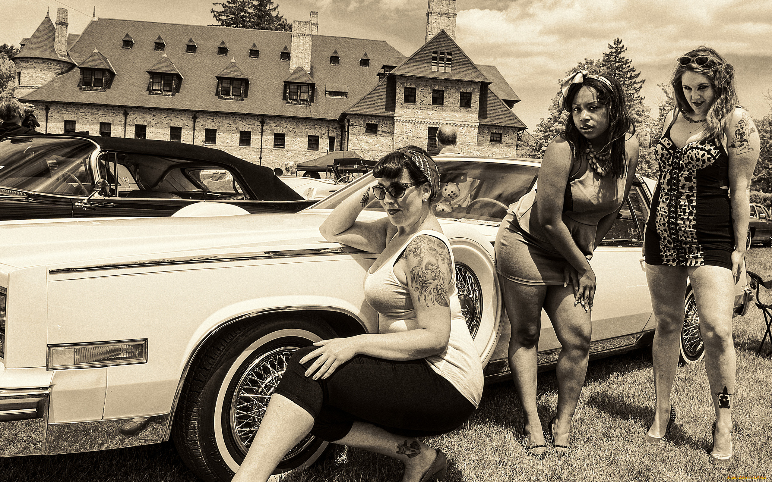 автомобили, авто, девушками, cadillac