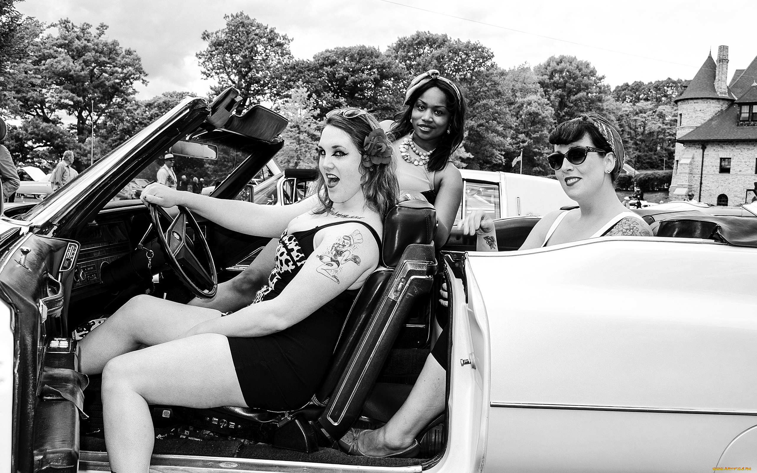 автомобили, авто, девушками, cadillac