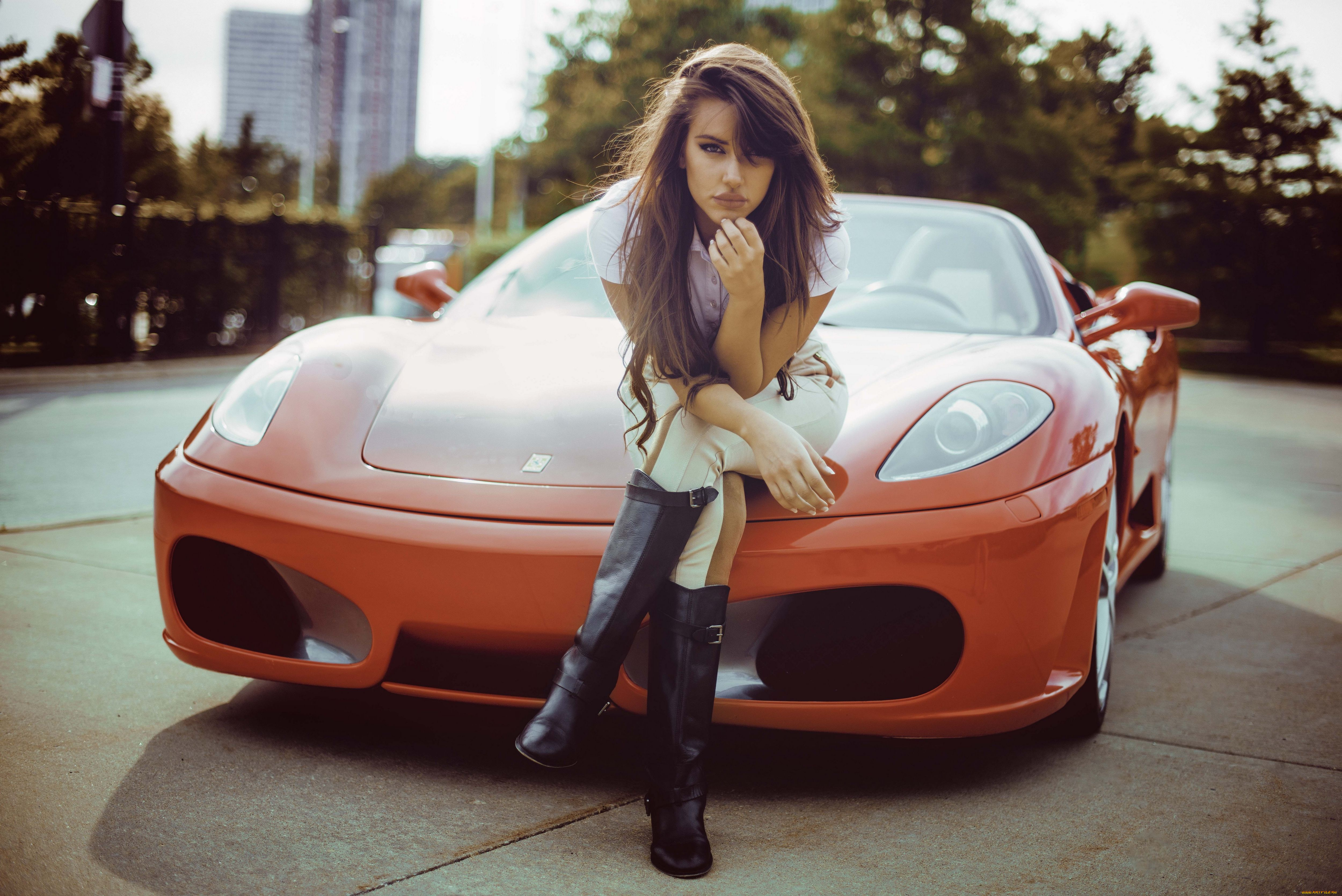 автомобили, авто, девушками, сапоги, ferrari, f430