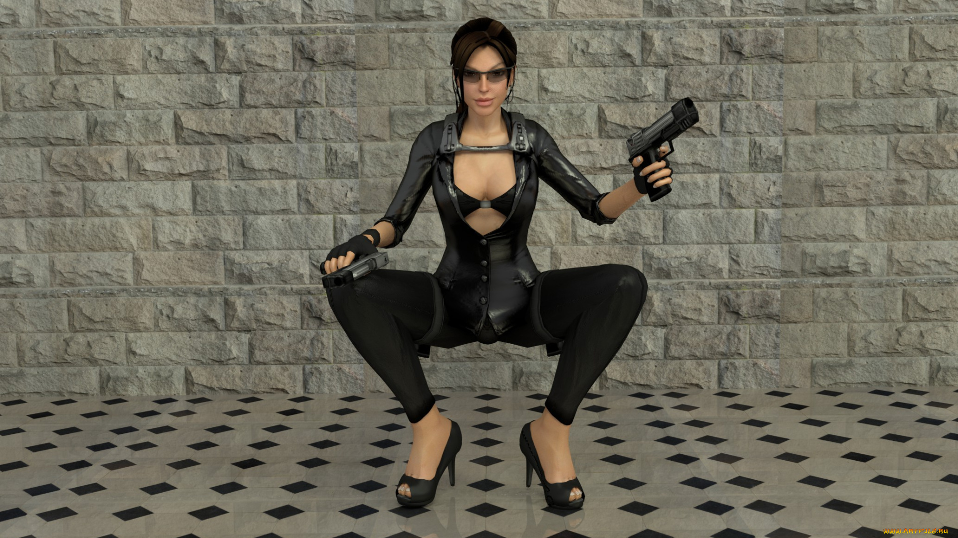 3д, графика, люди, , people, оружие, девушка, взгляд