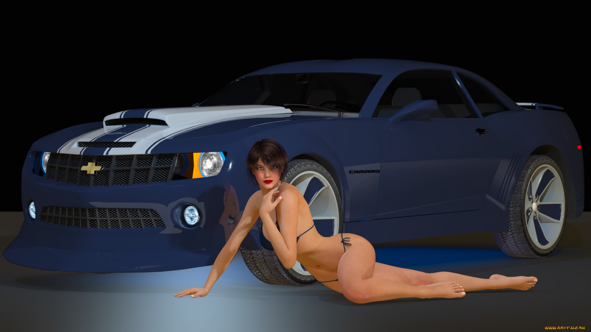автомобили, 3d, car&girl, автомобиль, девушка