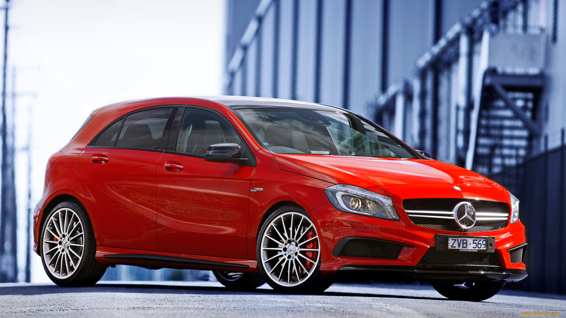 автомобили, mercedes-benz, красный, 2013г, w176, amg, au-spec, a, 45