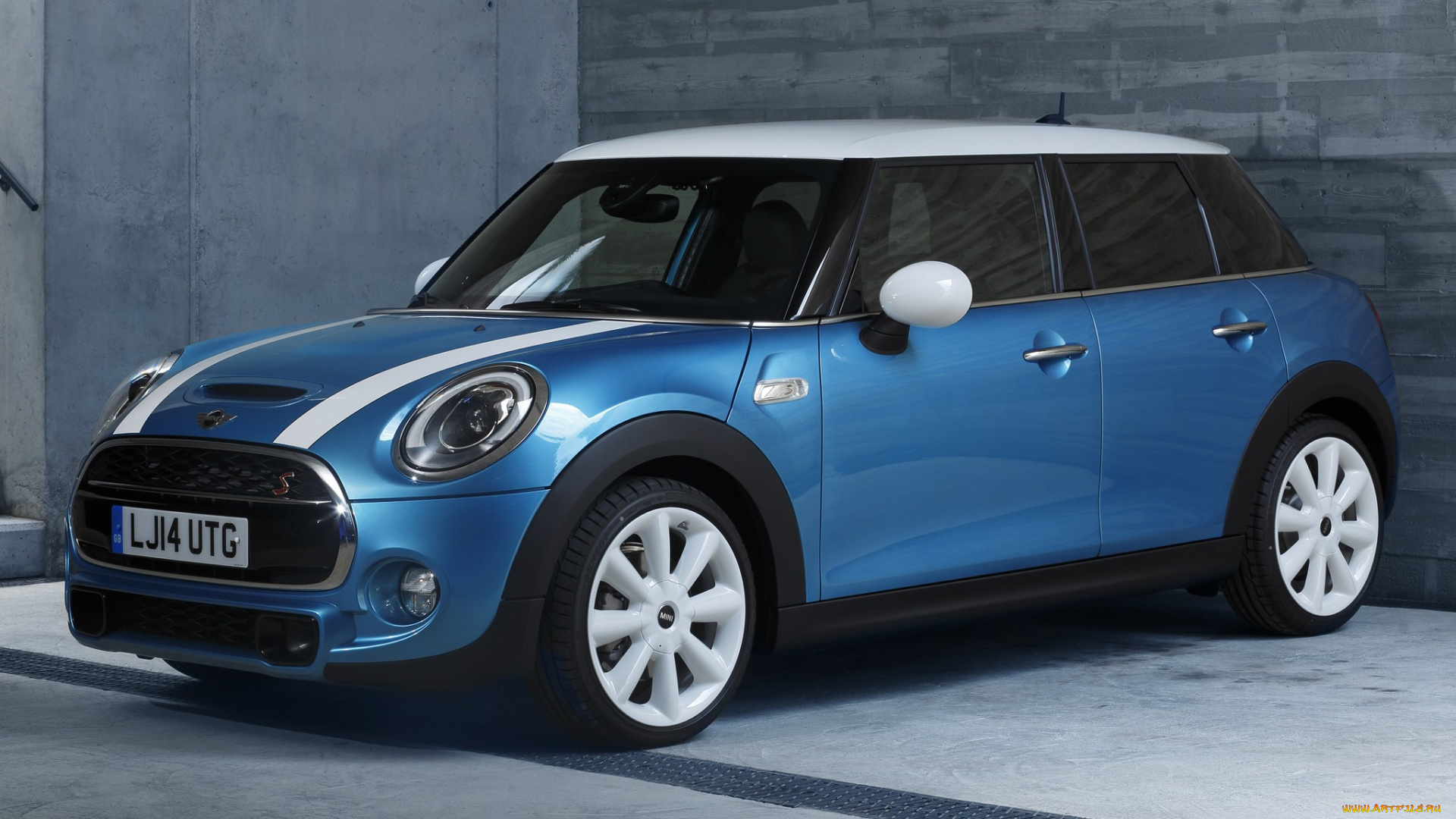 автомобили, mini, голубой, 2014, 5-door, cooper, s