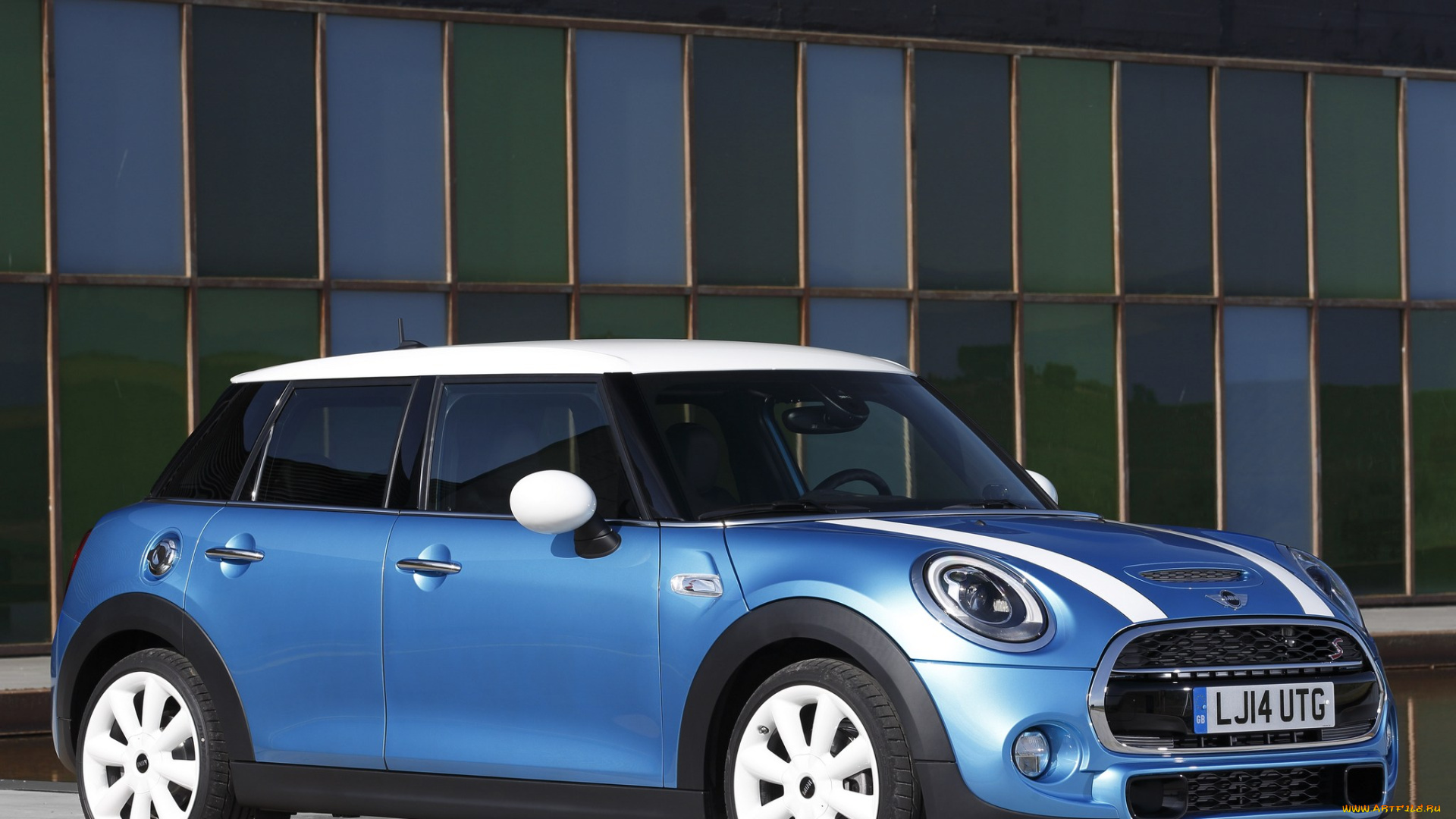 автомобили, mini, голубой, 2014, 5-door, cooper, s