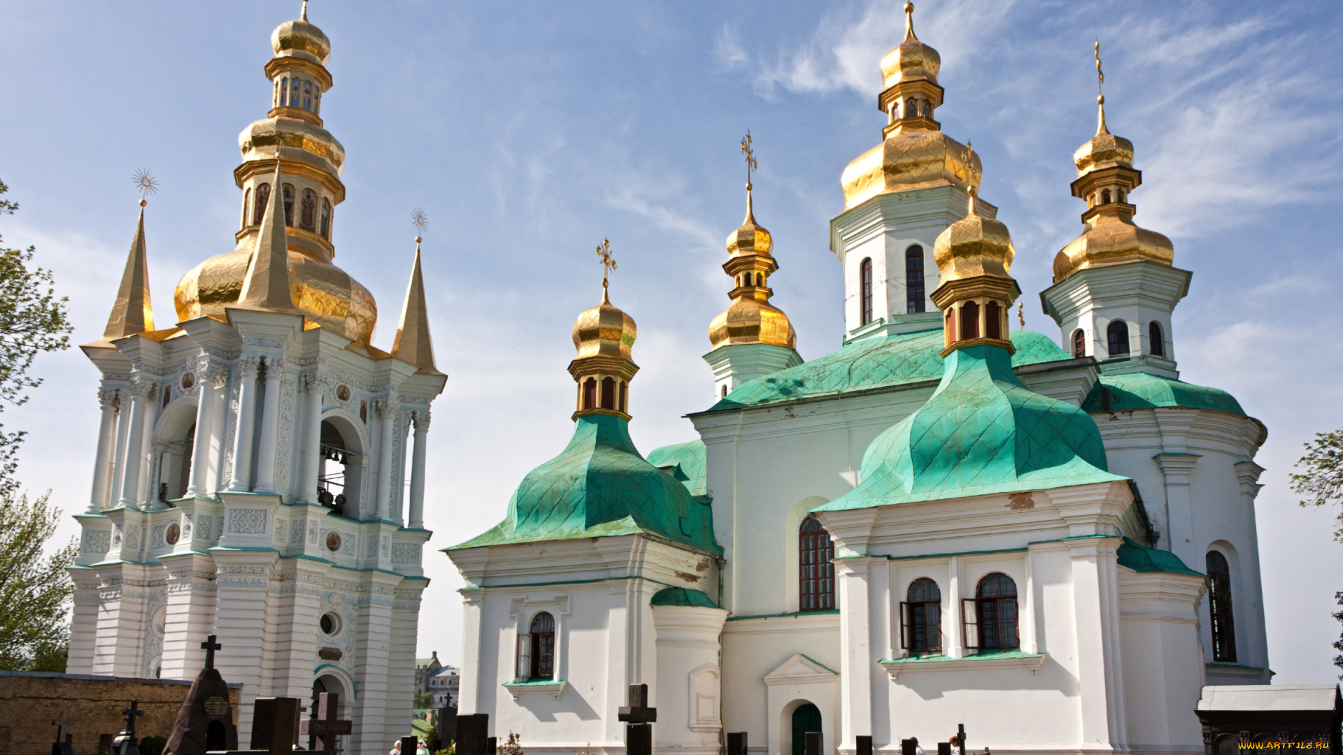 города, киев, , украина, купола