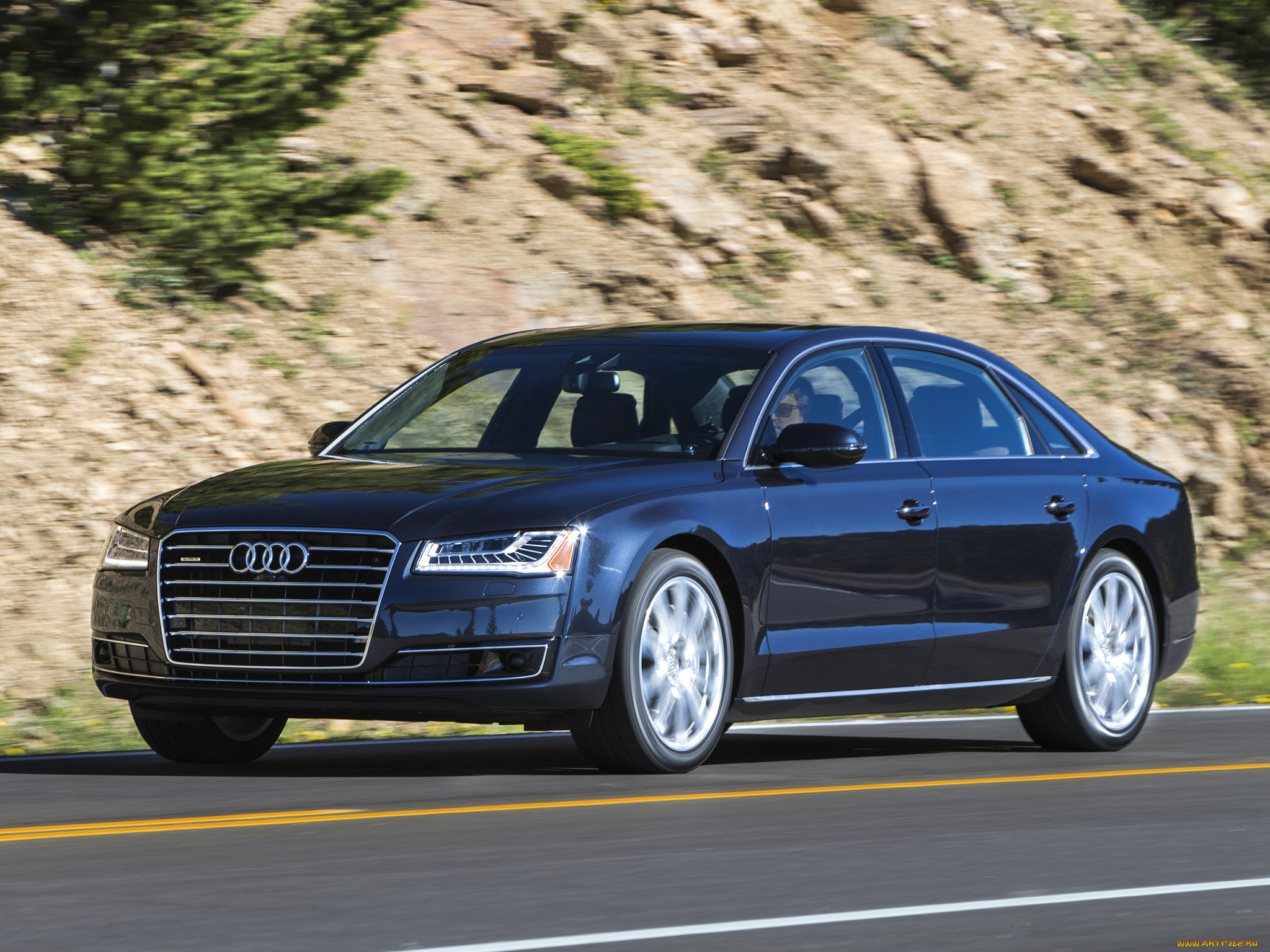 автомобили, audi, a8, l, 4-0t, quattro, us-spec, d4, 2014г, серый