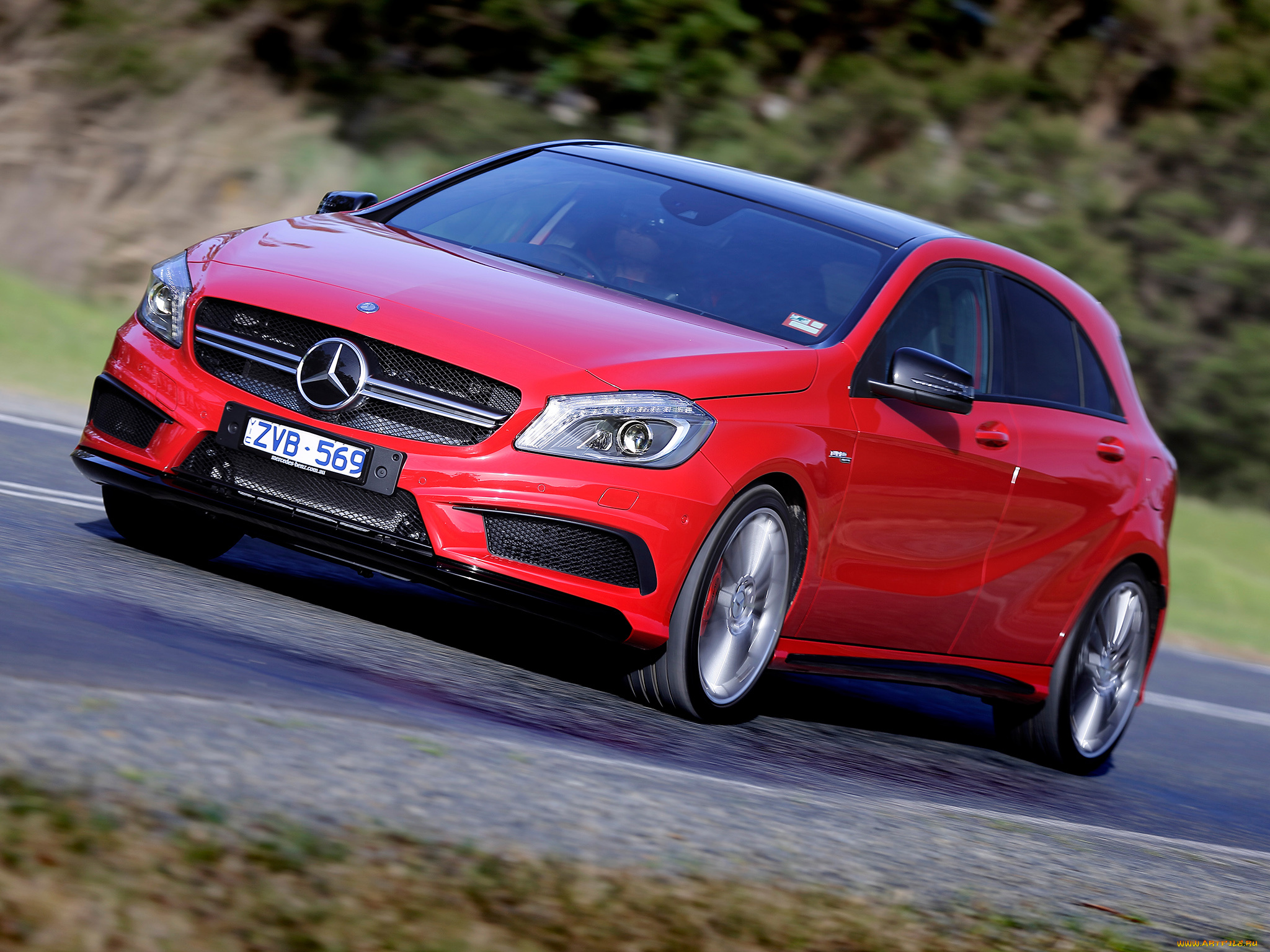 автомобили, mercedes-benz, красный, 2013г, amg, au-spec, w176, a, 45