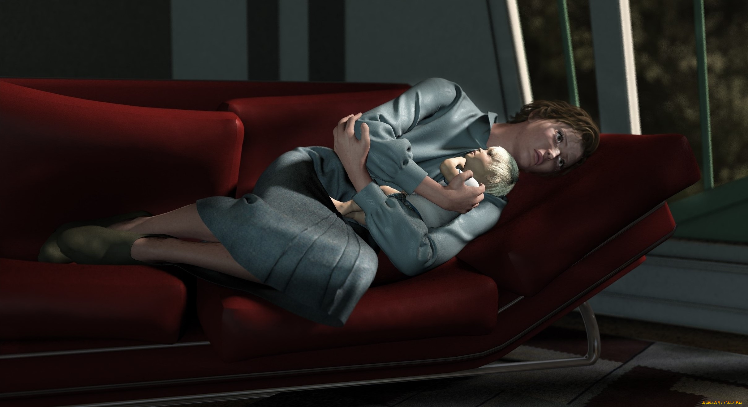 3д, графика, люди, , people, мать, ребенок