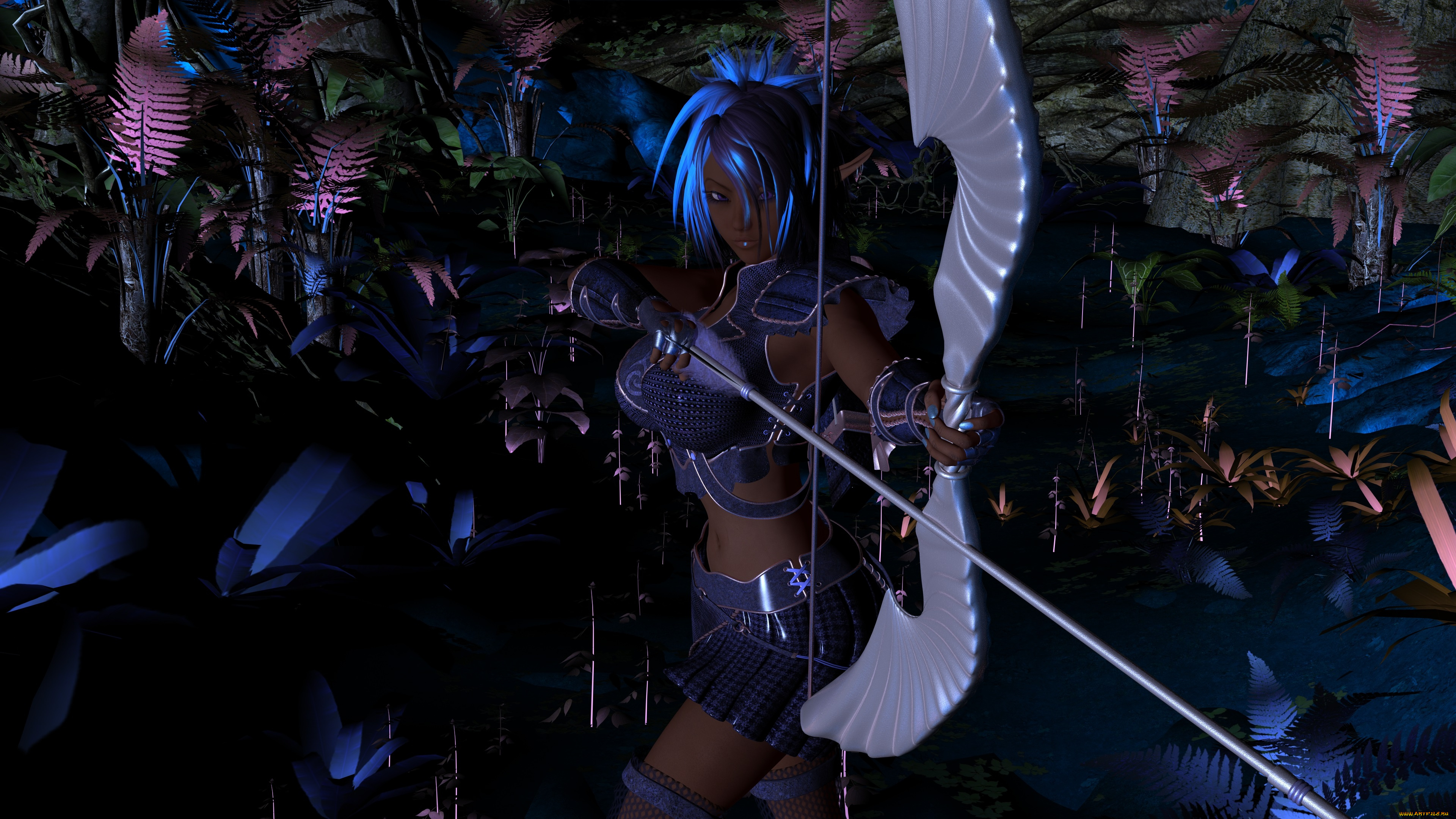 3д, графика, существа, , creatures, лук, девушка